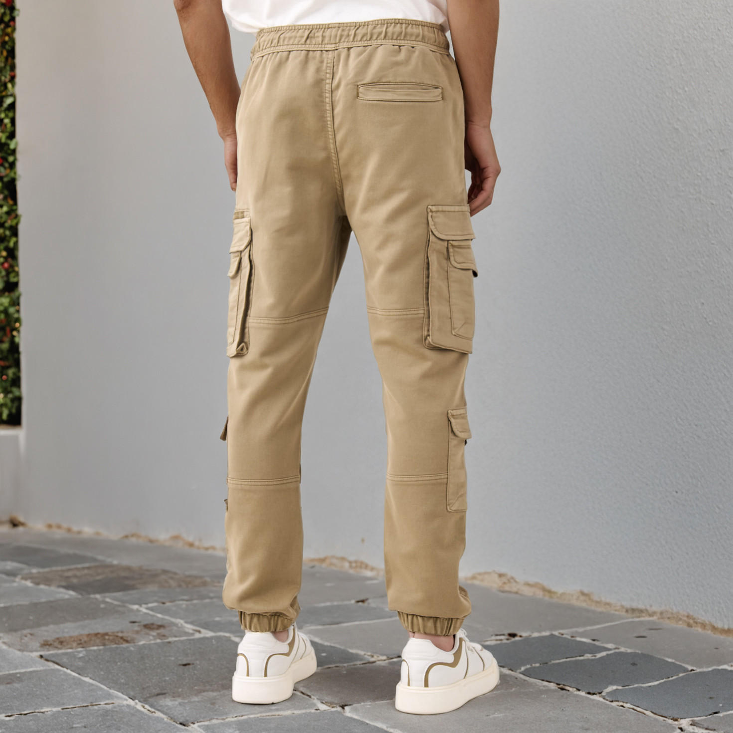 Flexi Waist Cargo Joggers with Pockets-men-clothing-bottoms-joggers-image-3
