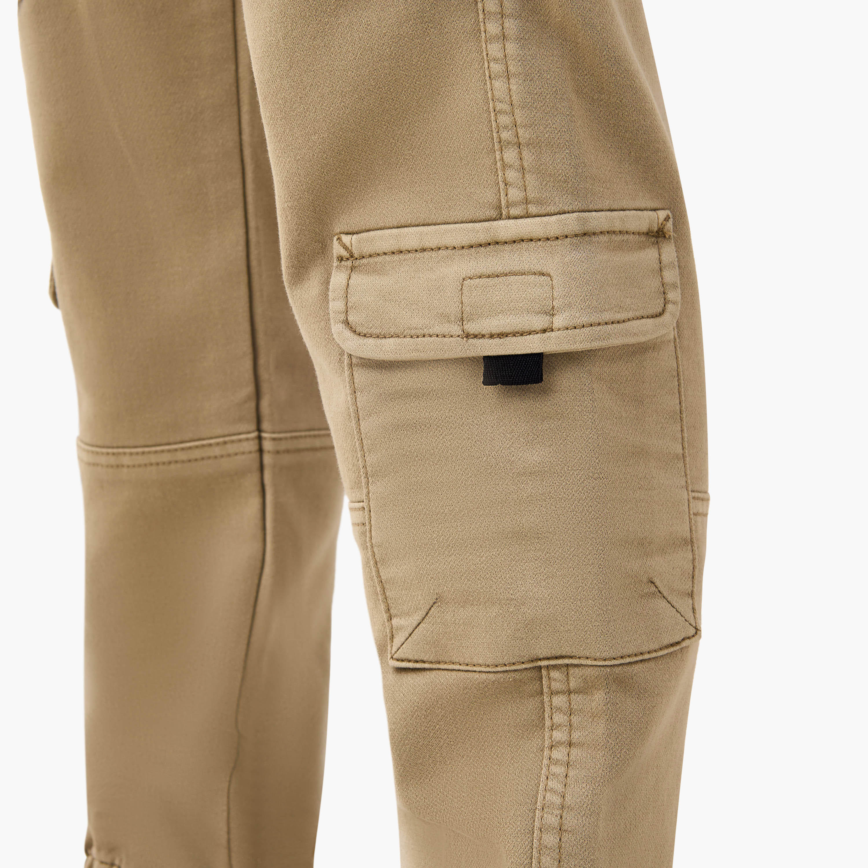 Flexi Waist Cargo Joggers with Pockets-men-clothing-bottoms-joggers-image-6