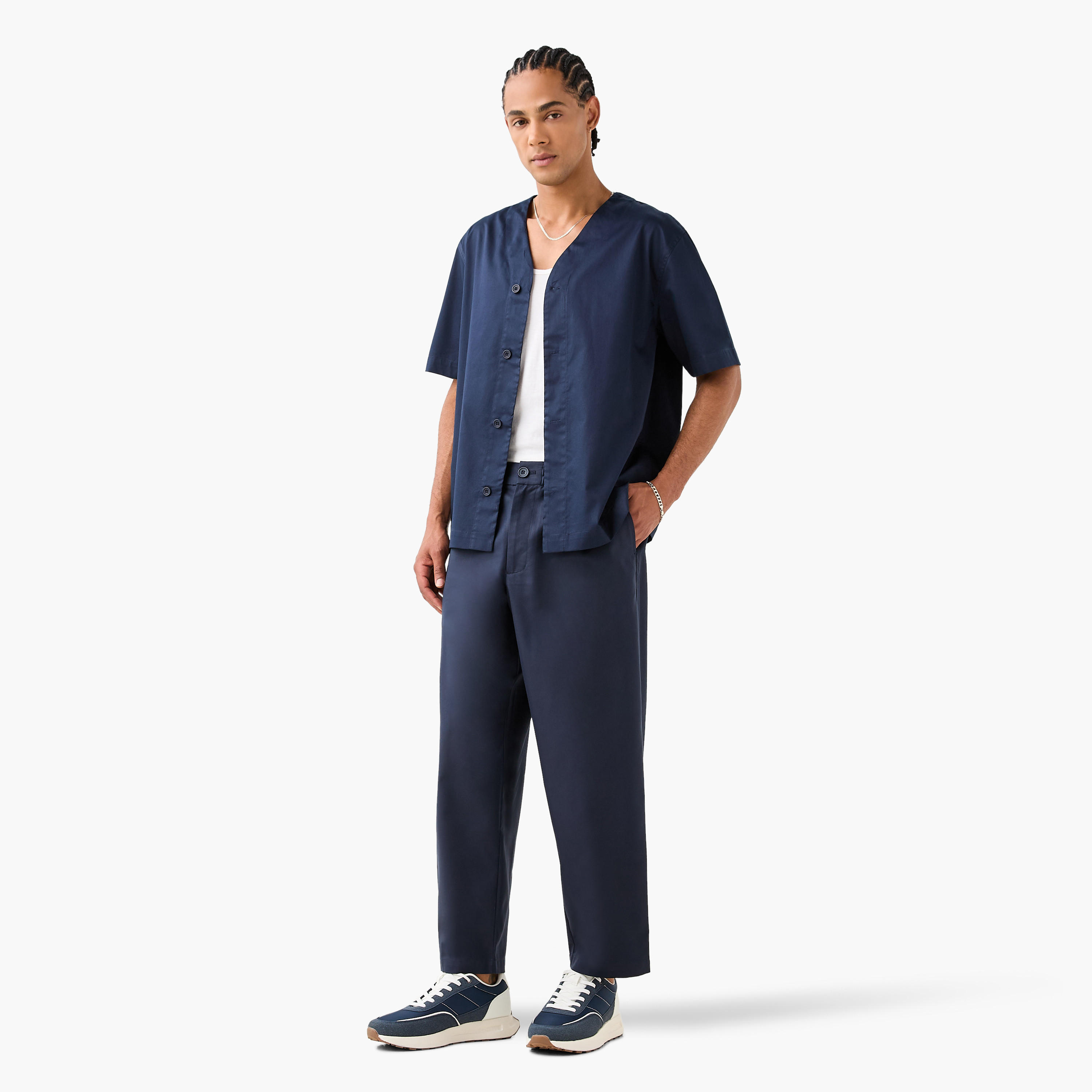 قميص بوبلين بيسبول بأزرار أمامية-men-clothing-shirts-image-4