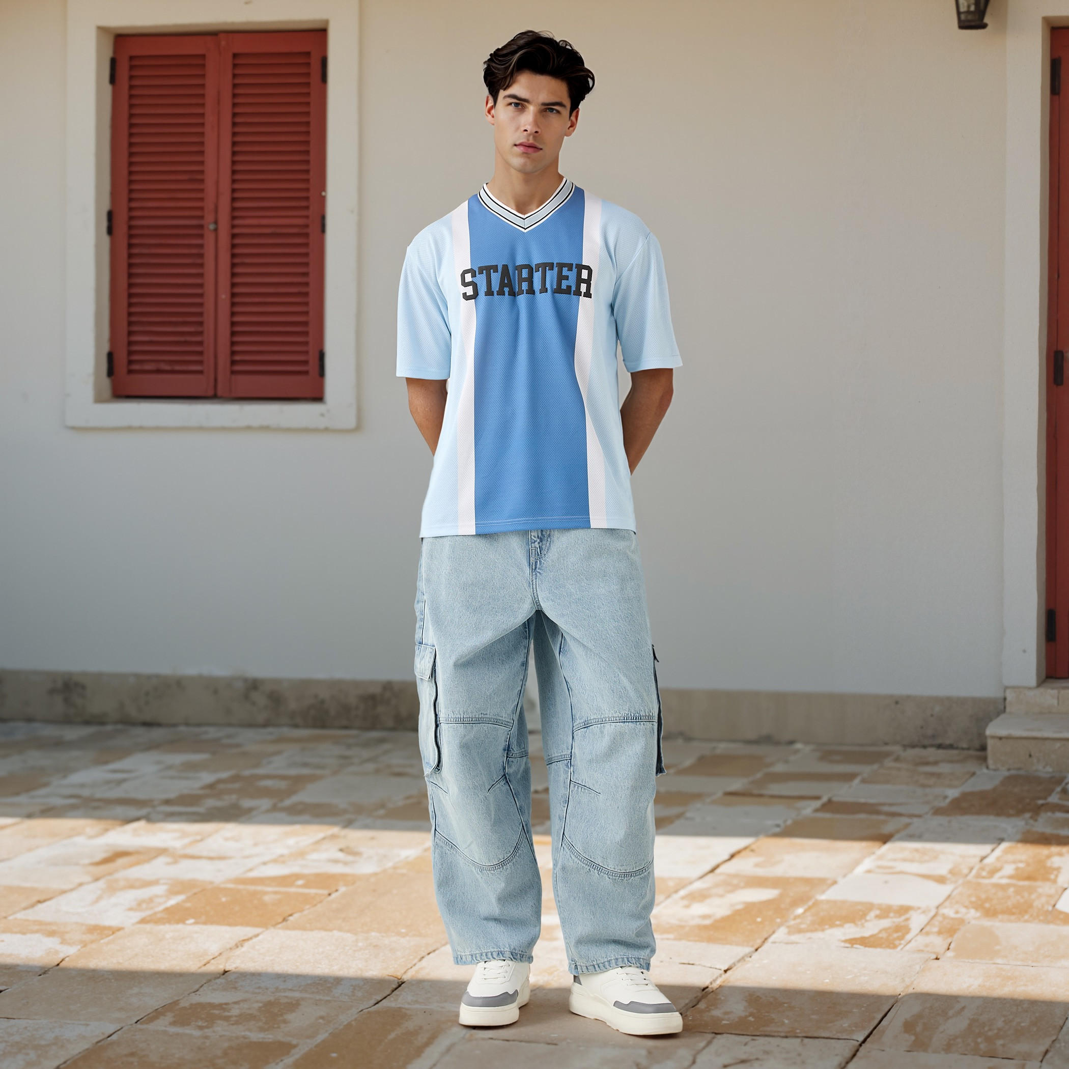 تيشيرت بأكمام قصيرة وياقة V وطبعات-men-clothing-tshirtsandpolos-tshirts-image-2