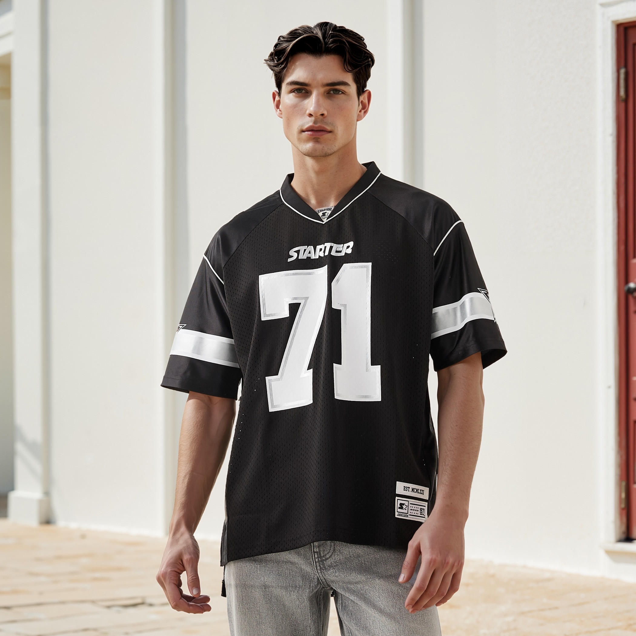Starter Varsity Print V-Neck T-shirt-men-clothing-tshirtsandpolos-tshirts-image-1