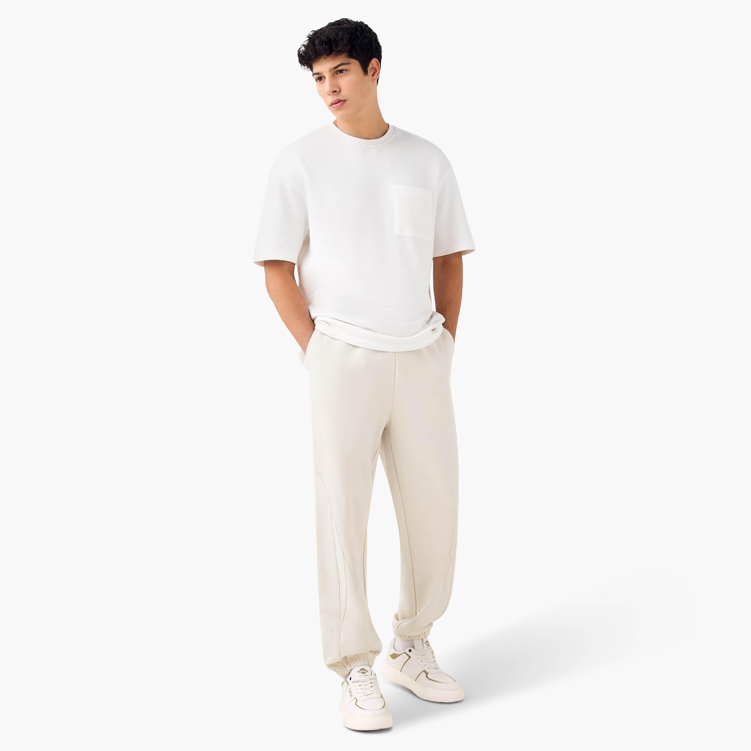 Cut and Sew Detail Flexi Waist Joggers -men-clothing-bottoms-joggers-image-2