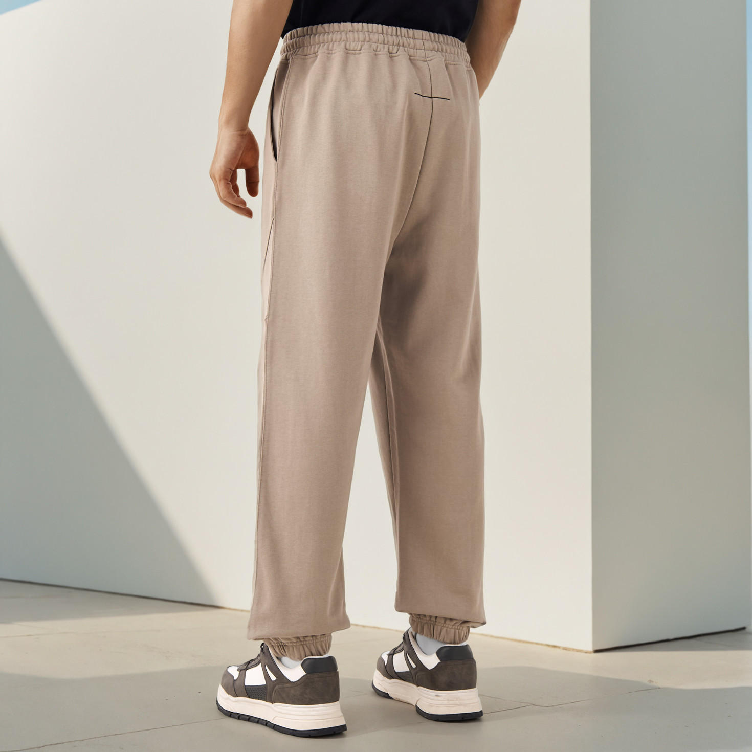 Cut and Sew Detail Flexi Waist Joggers -men-clothing-bottoms-joggers-image-3