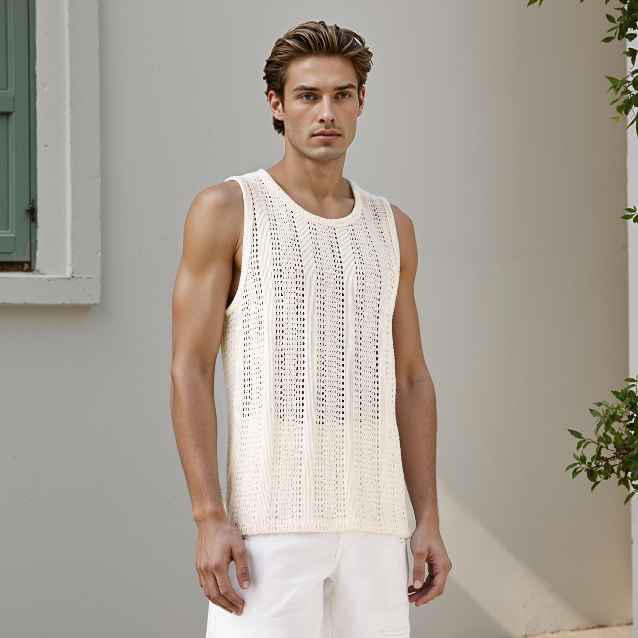 Crochet Textured Vest-men-clothing-tshirtsandpolos-vests-image-1