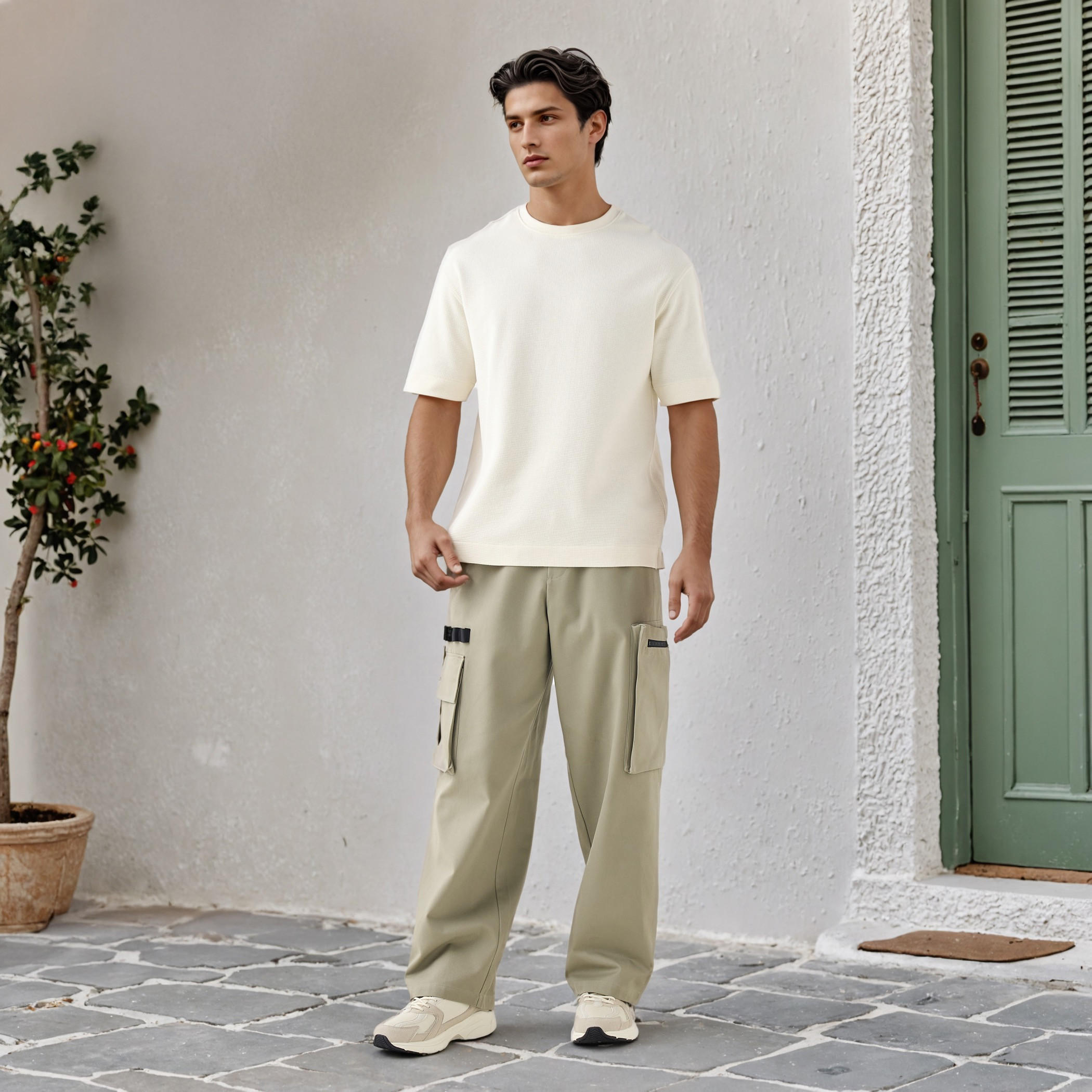 Flexi Waist Cargo Pants with Drawstring Closure-men-clothing-bottoms-joggers-image-2