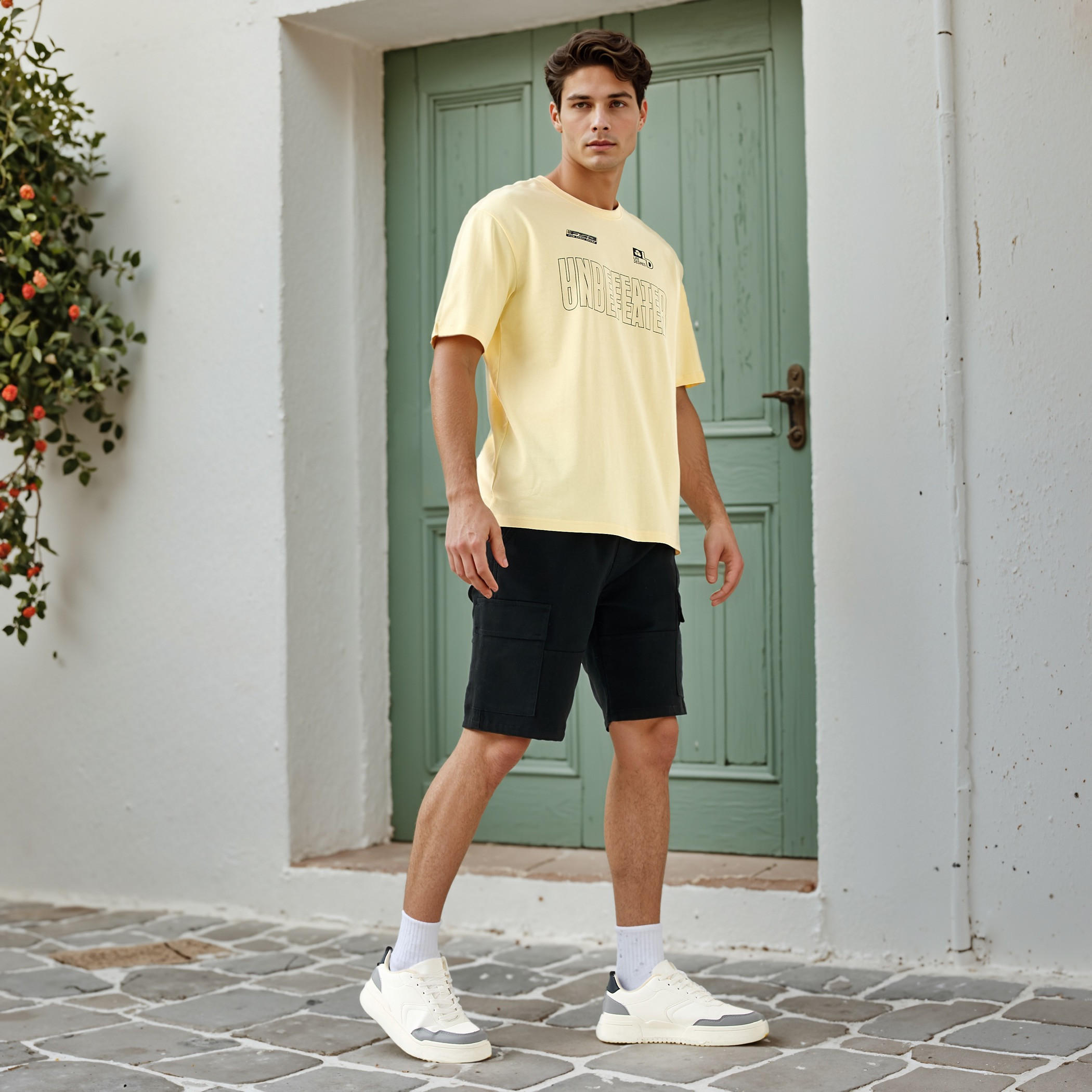 تيشيرت بقصّة عادية وياقة ضيّقة وطبعات-men-clothing-tshirtsandpolos-tshirts-image-4