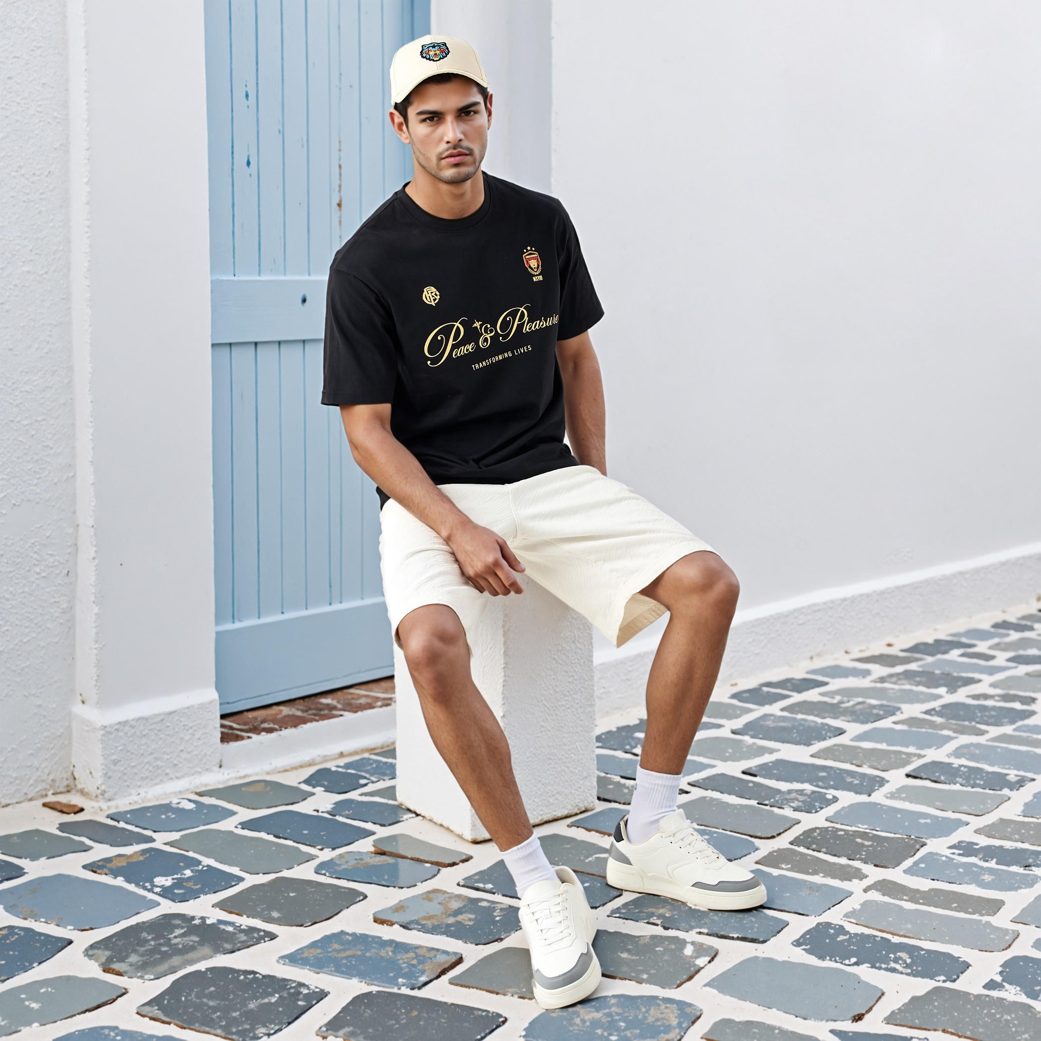 تيشيرت بقصّة عادية وياقة ضيّقة وطبعات-men-clothing-tshirtsandpolos-tshirts-image-4