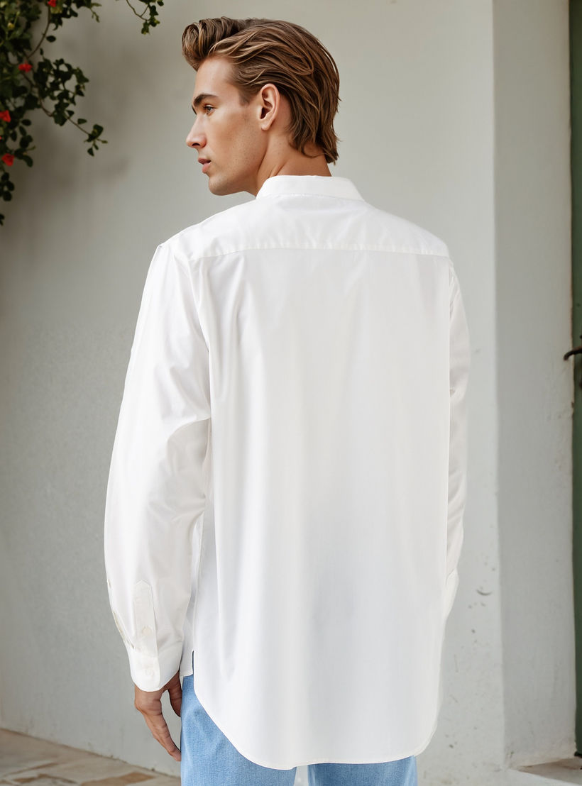 Relaxed Fit Mandarin Collar Shirt-men-clothing-shirts-image-3