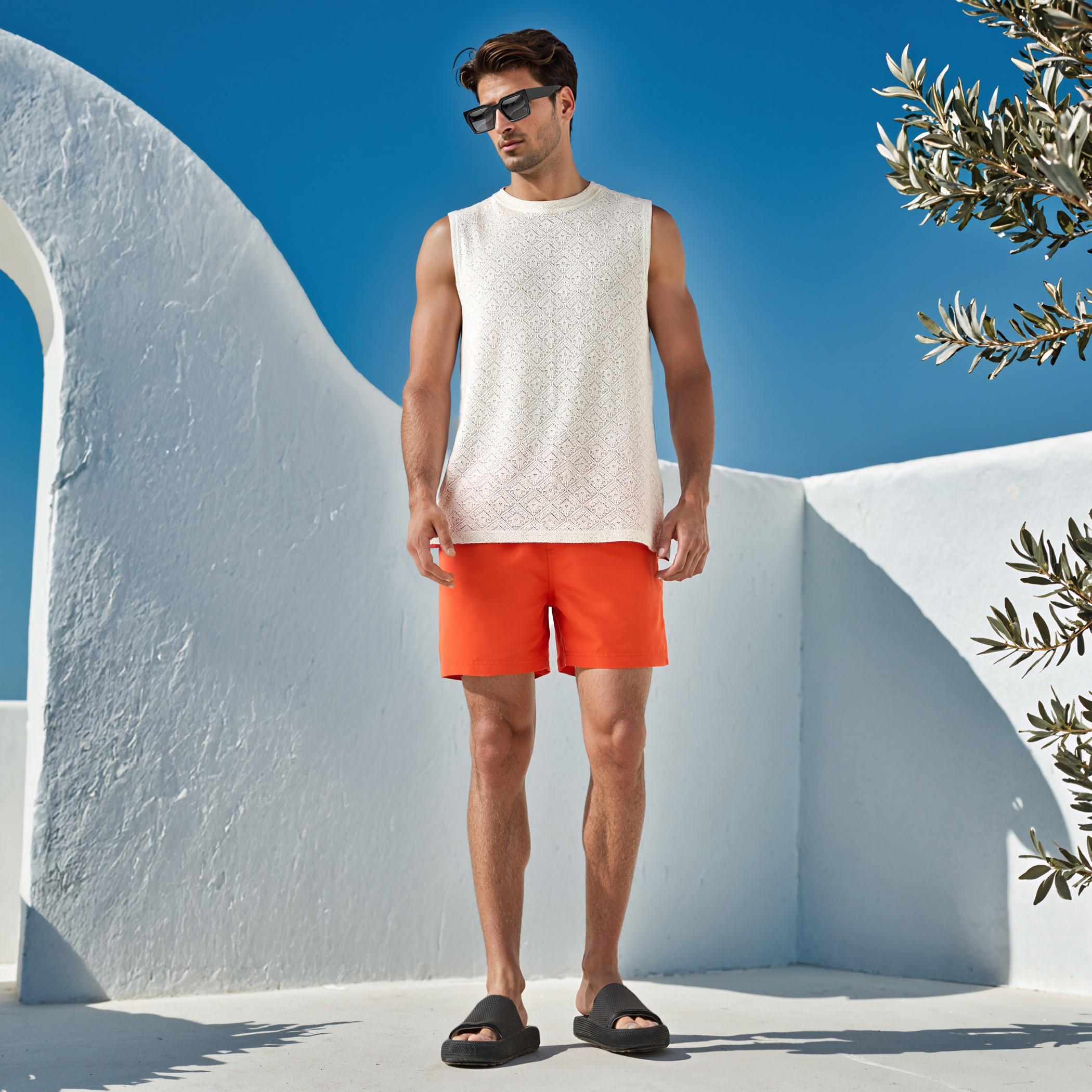 شورت سباحة برباط إغلاق وجيوب-sports-men-clothing-swimwear-image-2