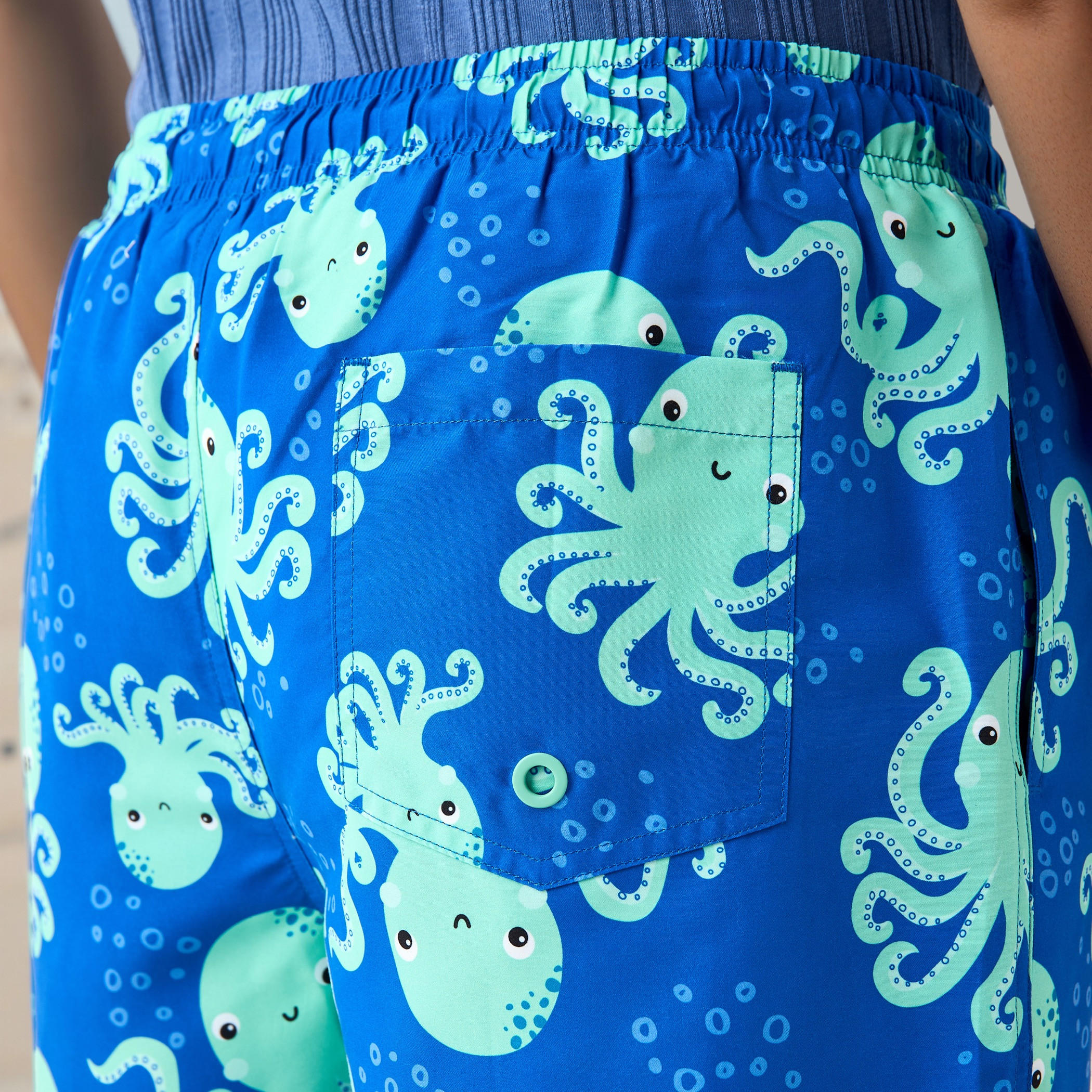 All-Over Octopus Print Drawstring Closure and Pockets-sports-men-clothing-swimwear-image-5