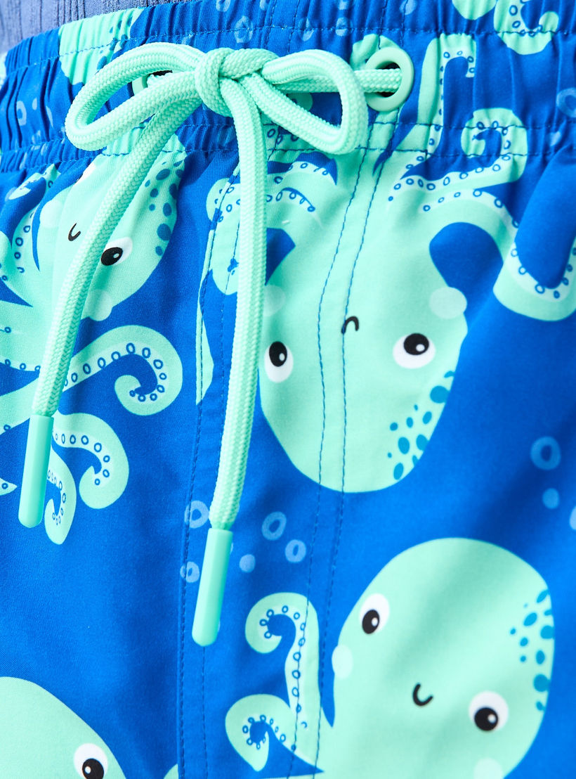 All-Over Octopus Print Drawstring Closure and Pockets-sports-men-clothing-swimwear-image-6