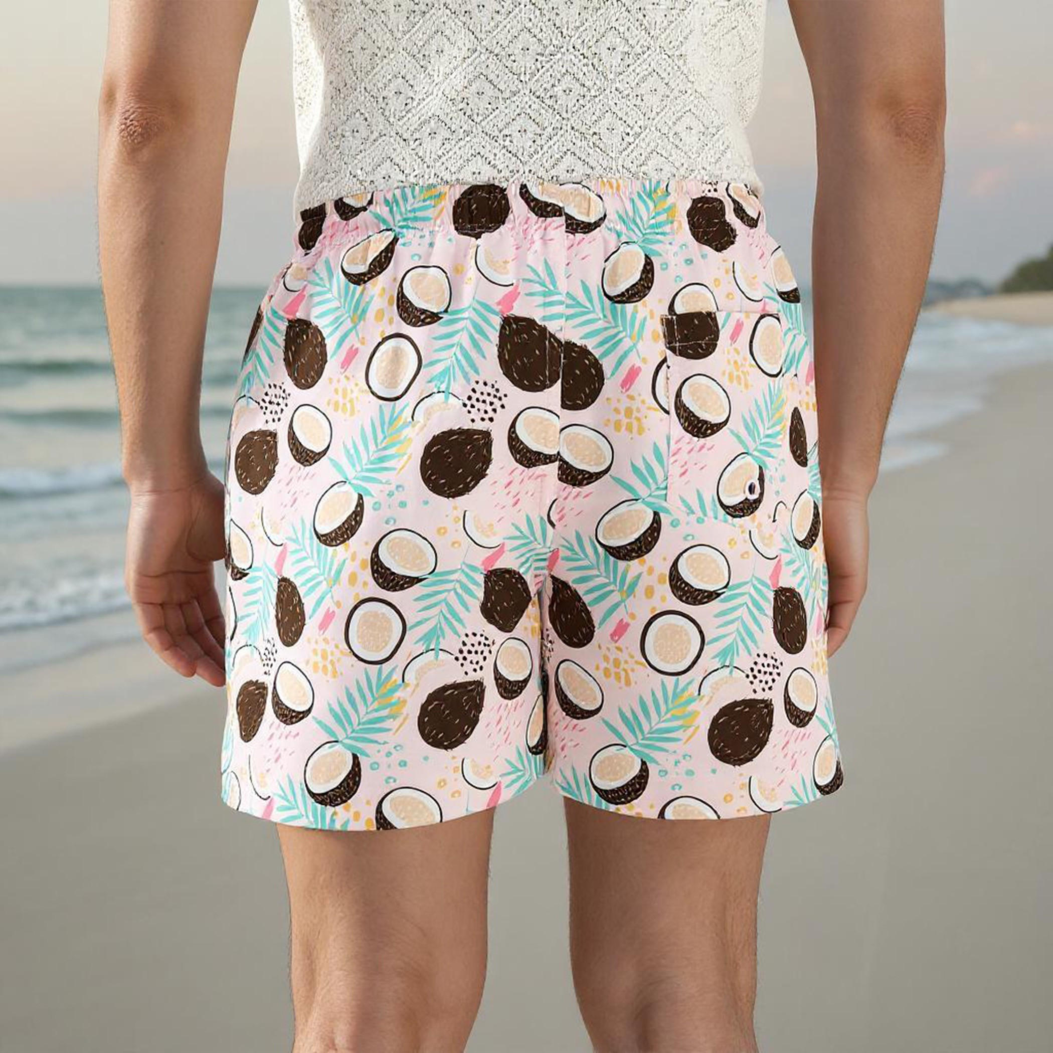 شورت سباحة بطبعات جوز هند ورباط إغلاق-sports-men-clothing-swimwear-image-3