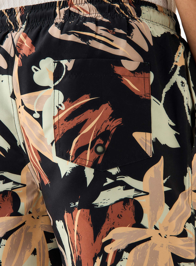 Abstract Print Swim Shorts with Pockets-sports-men-clothing-swimwear-image-5