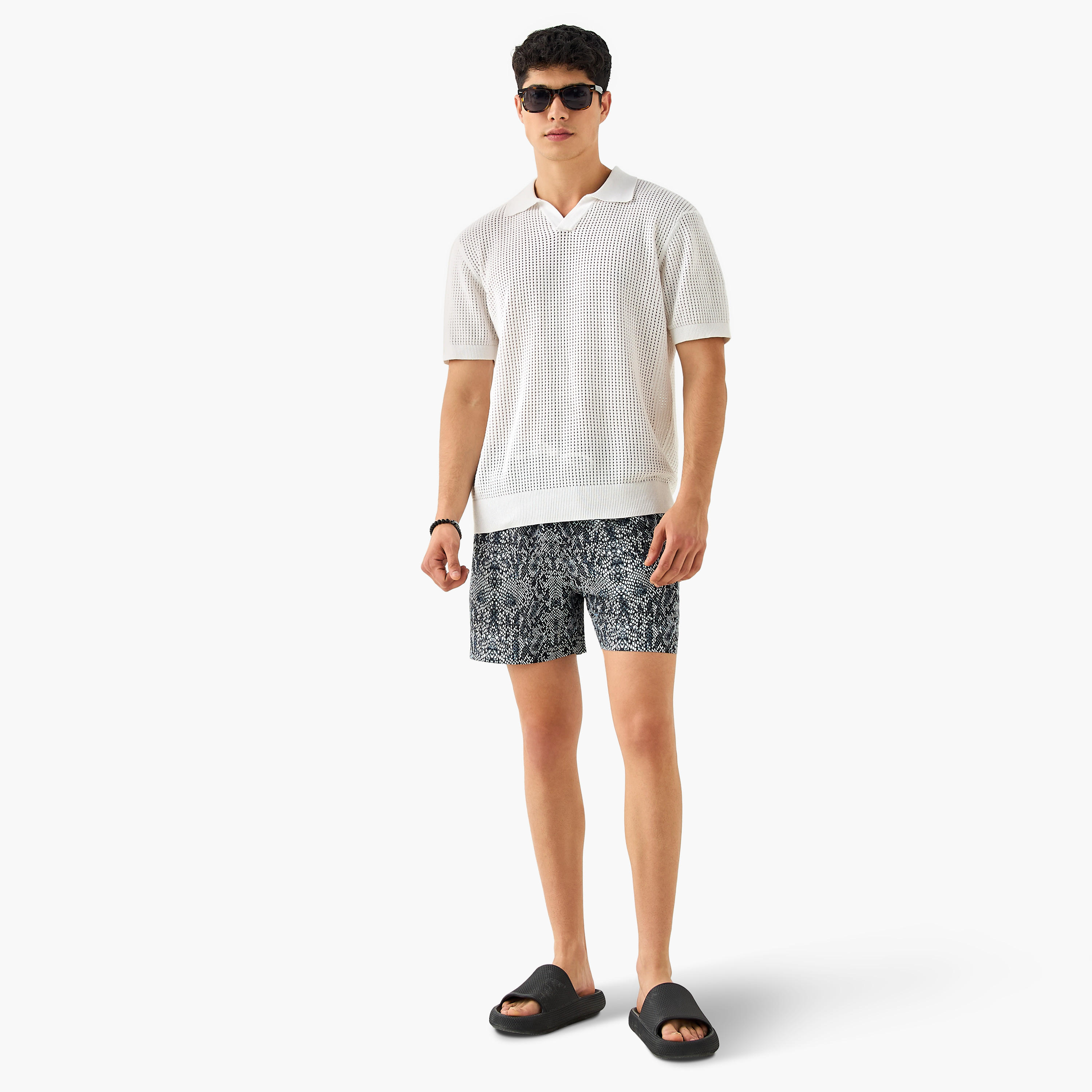 شورت سباحة بطبعات جلد الثعبان وجيوب-sports-men-clothing-swimwear-image-4