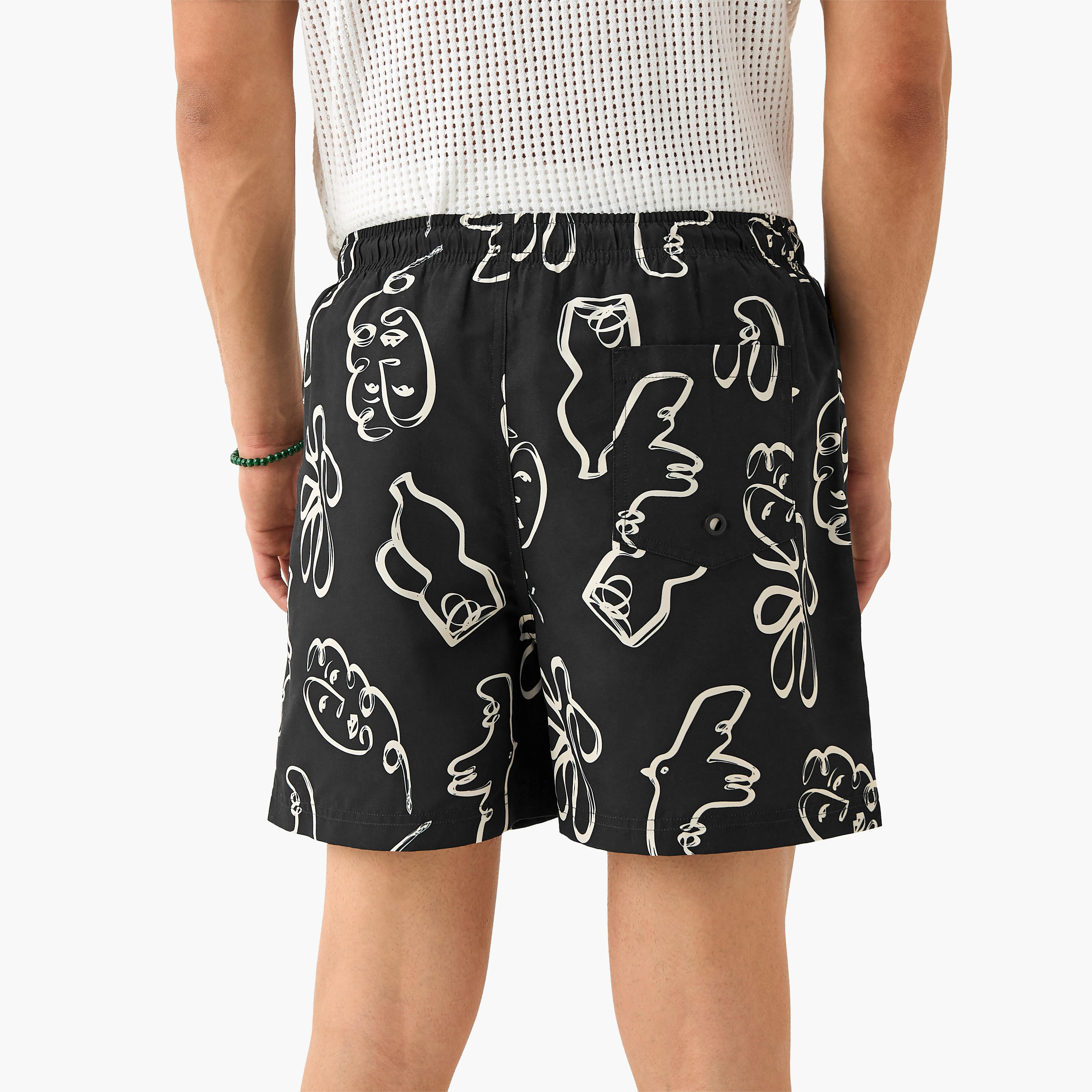 شورت سباحة بطبعات وجه ورباط إغلاق-sports-men-clothing-swimwear-image-4