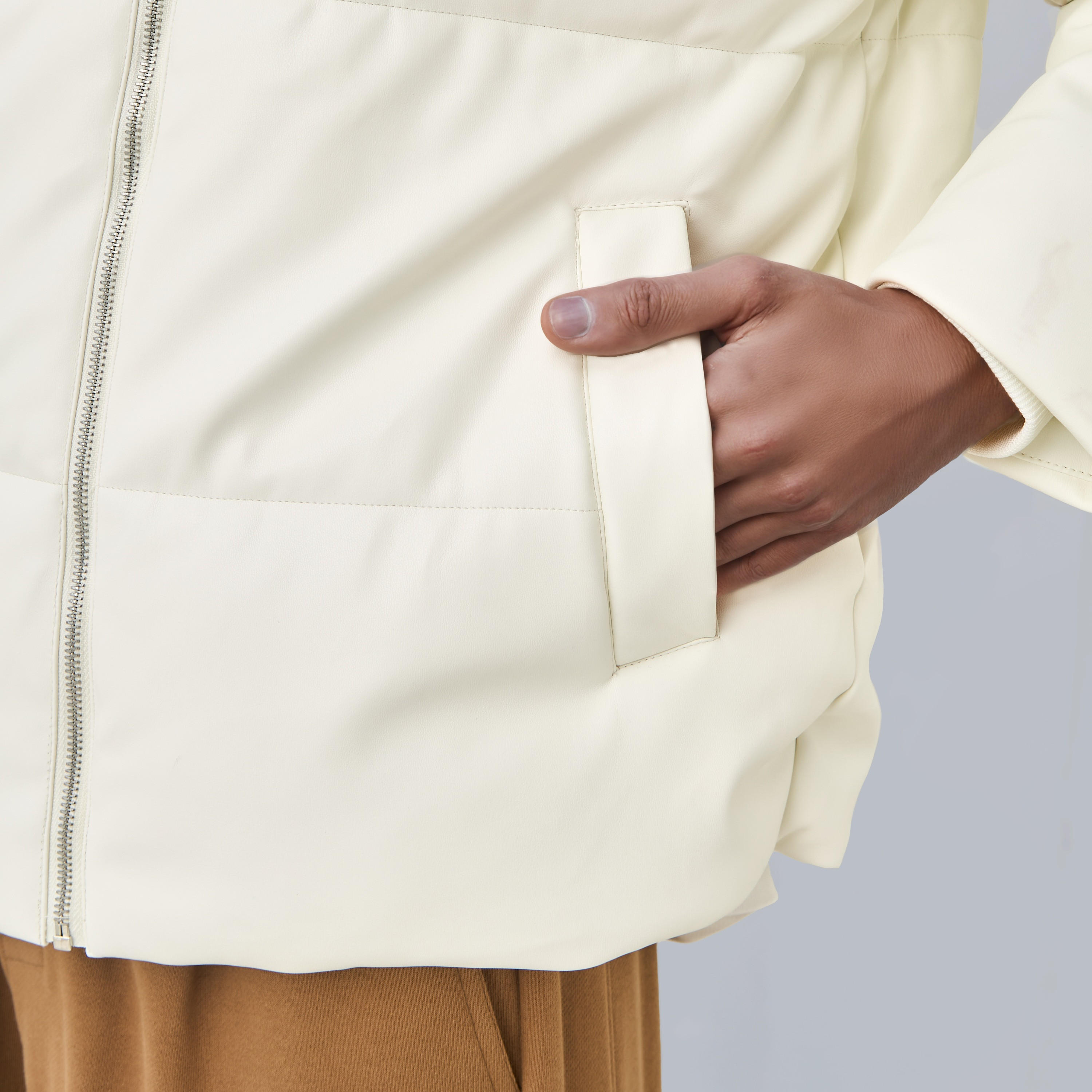 Men Regular Fit High Neck Bomber PU Jacket-men-clothing-jacketsandblazers-jackets-image-4