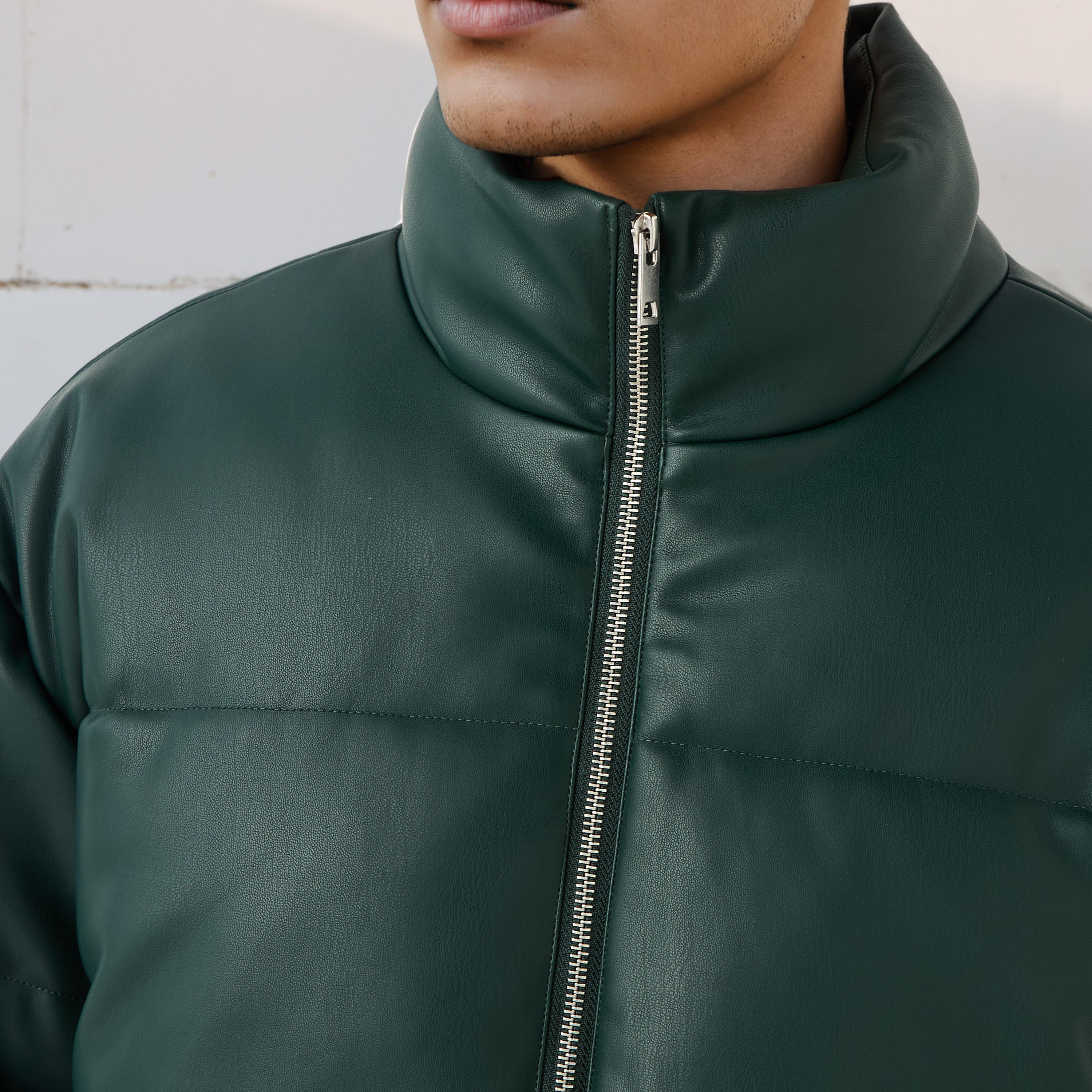 جاكيت بومبر من البولي يوريثان بقصّة عادية وياقة عالية للرجال-men-clothing-jacketsandblazers-jackets-image-5