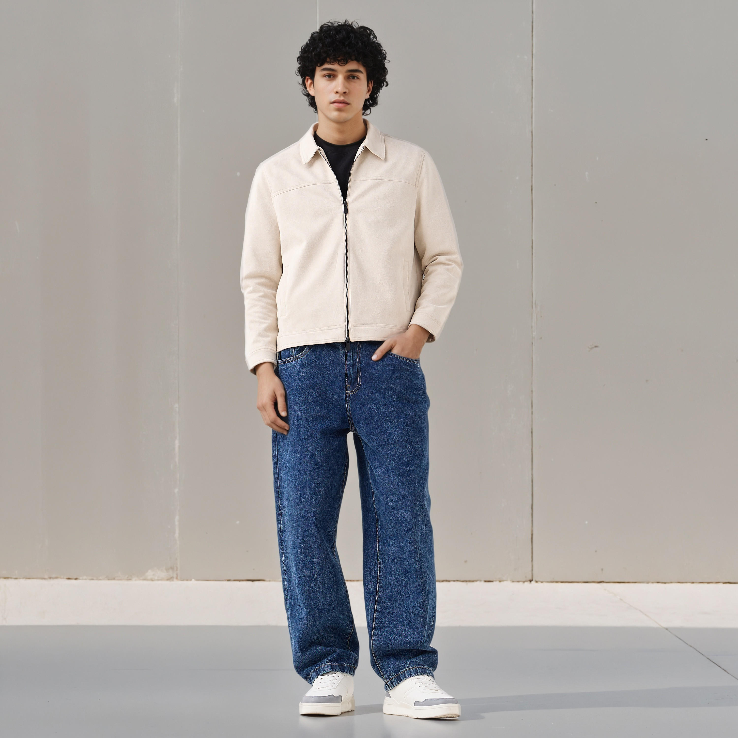 جاكيت تراكر جلد سويدي بقصة عادية للرجال-men-clothing-jacketsandblazers-jackets-image-2