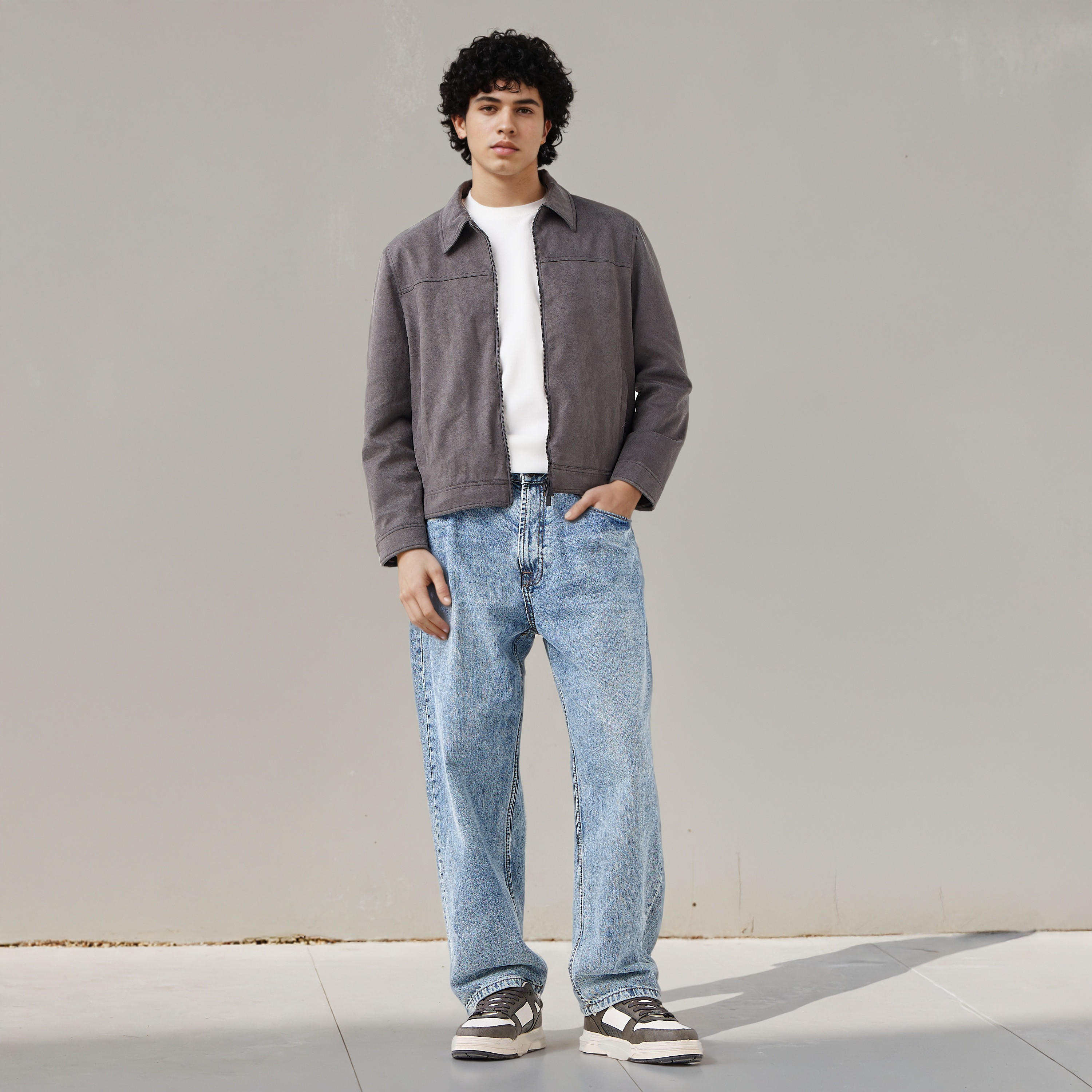 Men Regular Fit Suede Trucker Jacket-men-clothing-jacketsandblazers-jackets-image-2