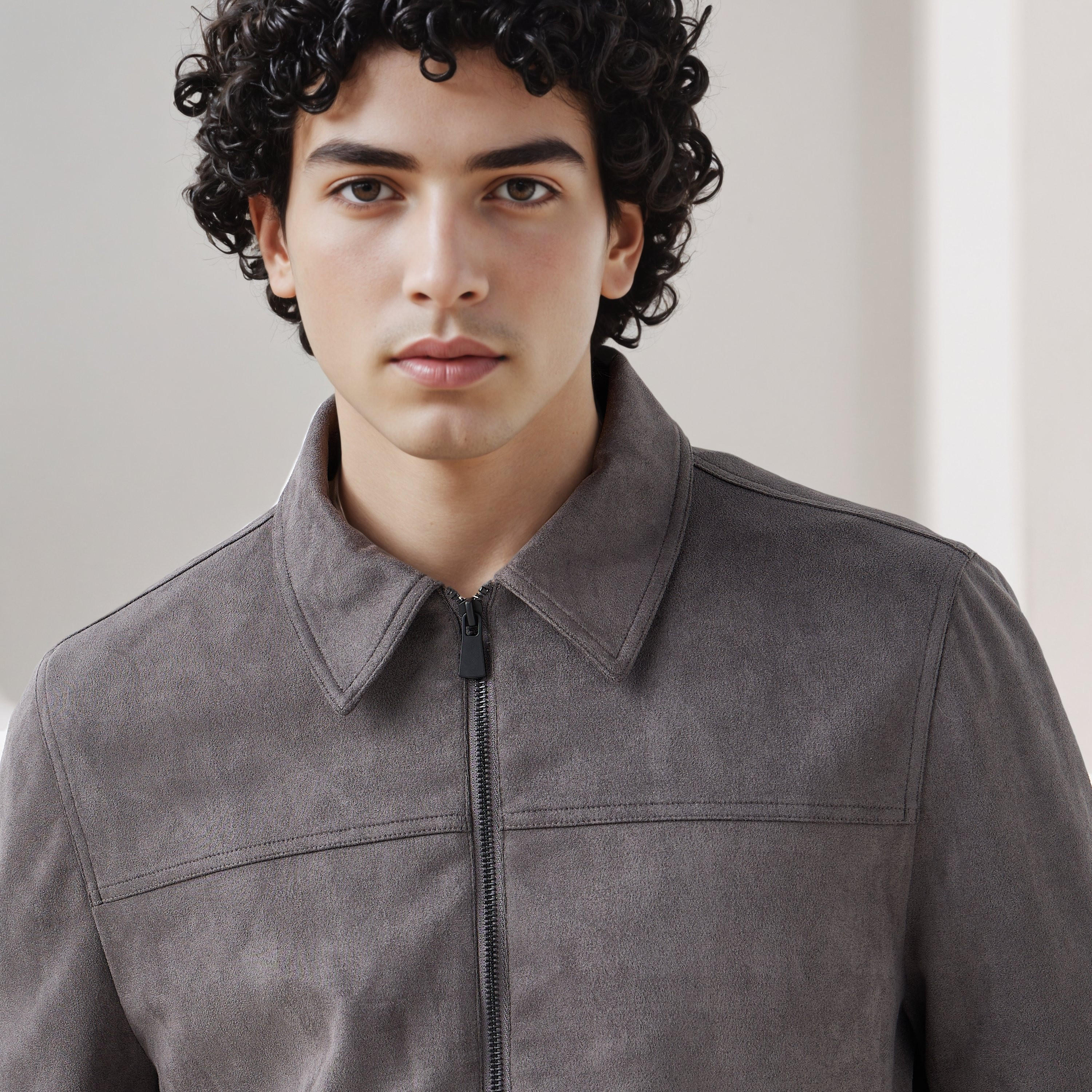 Men Regular Fit Suede Trucker Jacket-men-clothing-jacketsandblazers-jackets-image-4