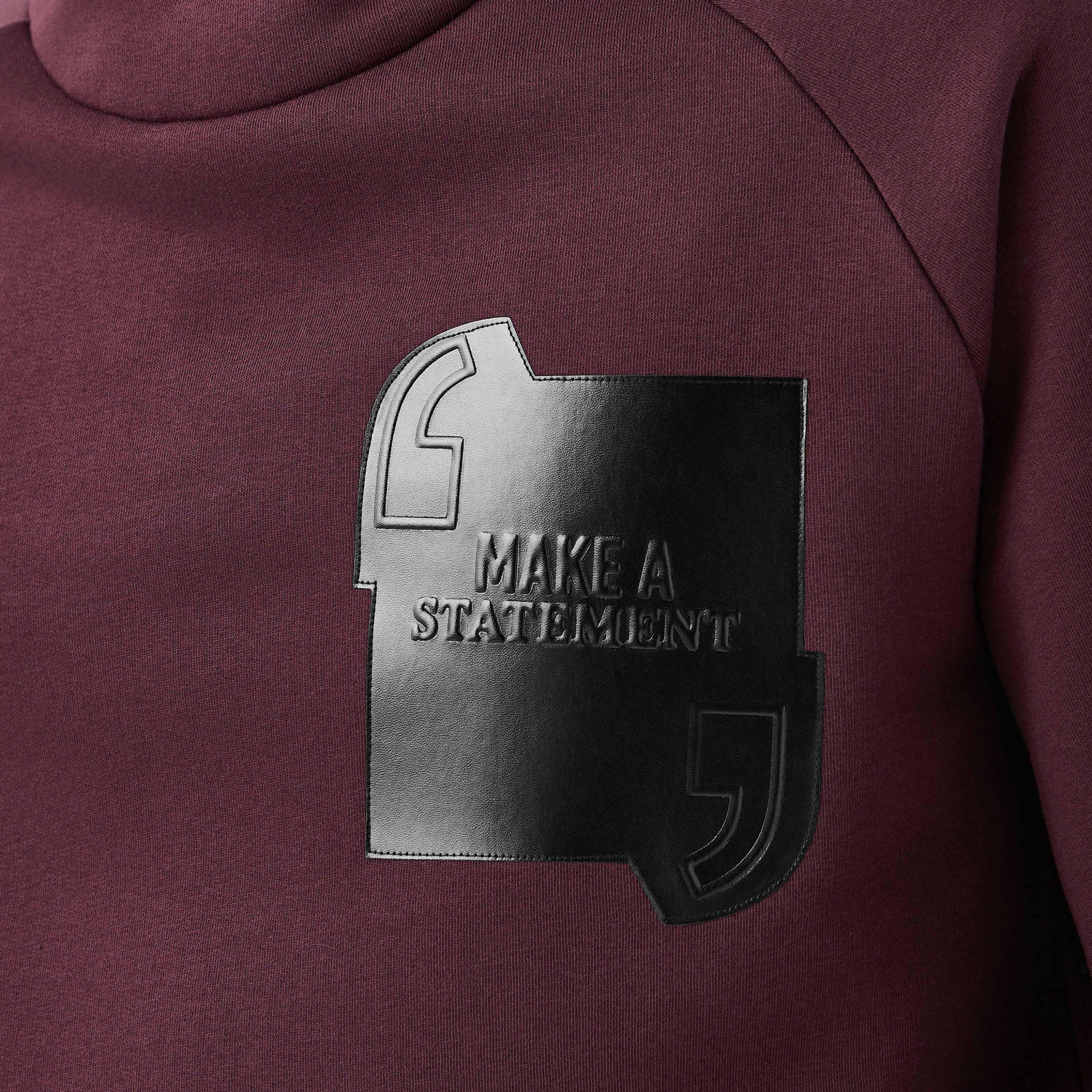 Men Slogan Applique Funnel Neck Hoodie-men-winterwear-hoodiesandsweatshirts-image-5