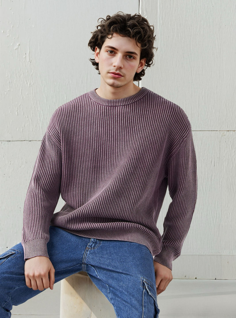 كنزة بارزة الملمس-men-clothing-sweatersandpullovers-image-1
