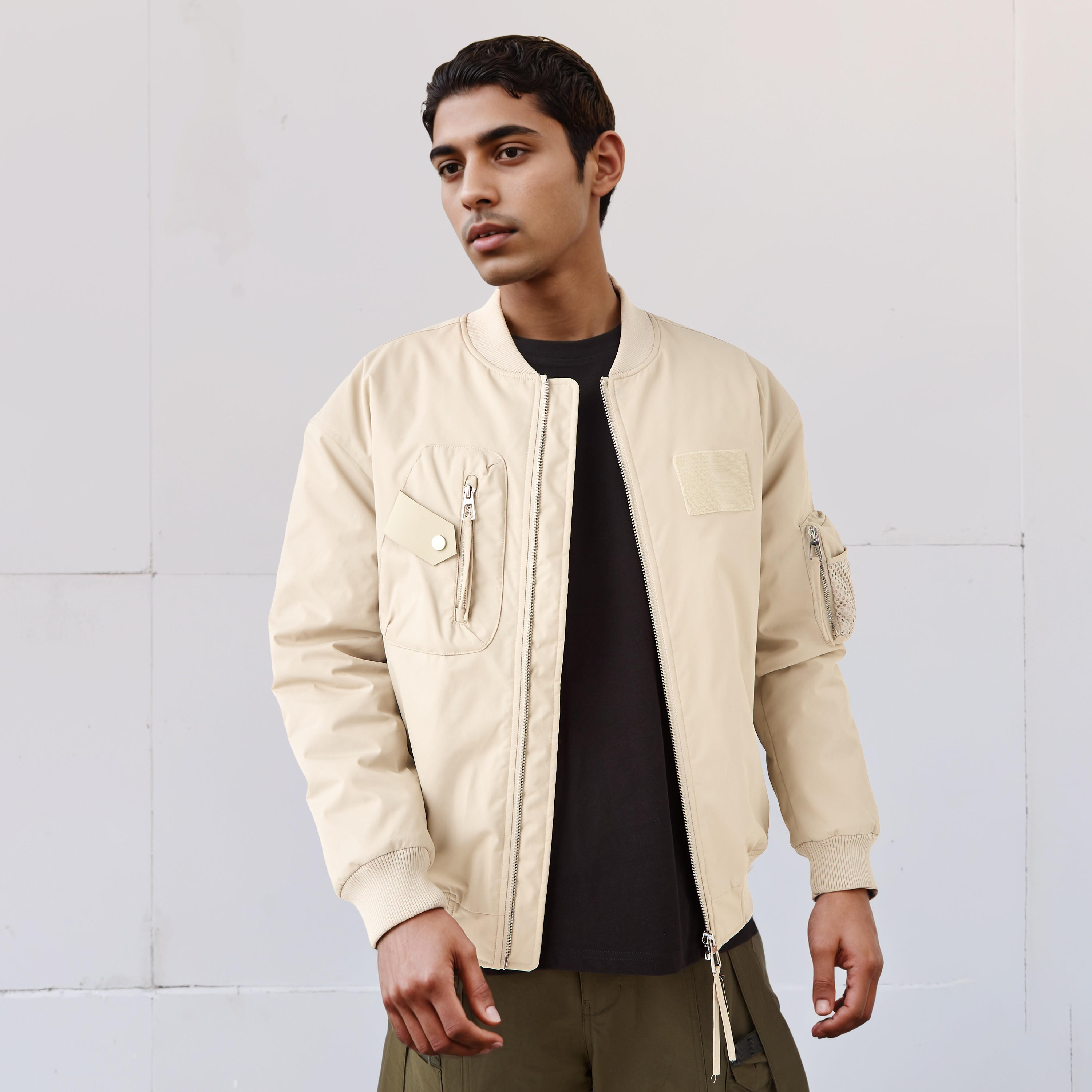 Men Relaxed Fit Utility Pockets Bomber Jacket-men-clothing-jacketsandblazers-jackets-image-1