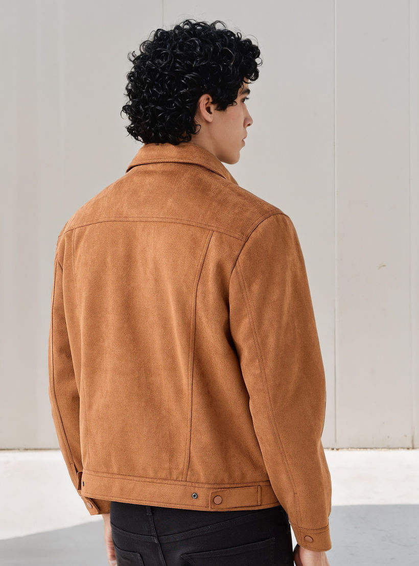 جاكيت تراكر جلد سويدي بقصة عادية للرجال-men-clothing-jacketsandblazers-jackets-image-3