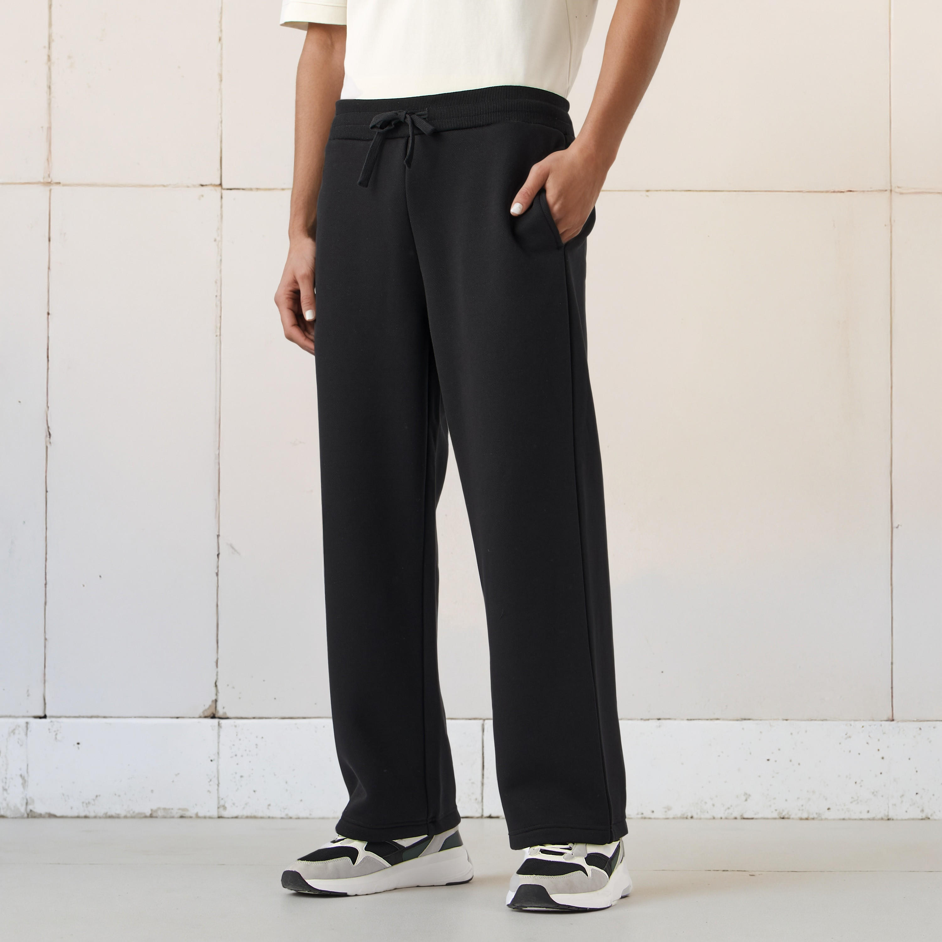 Wide Leg Flexi Waist Track Pants-men-clothing-bottoms-joggers-image-1