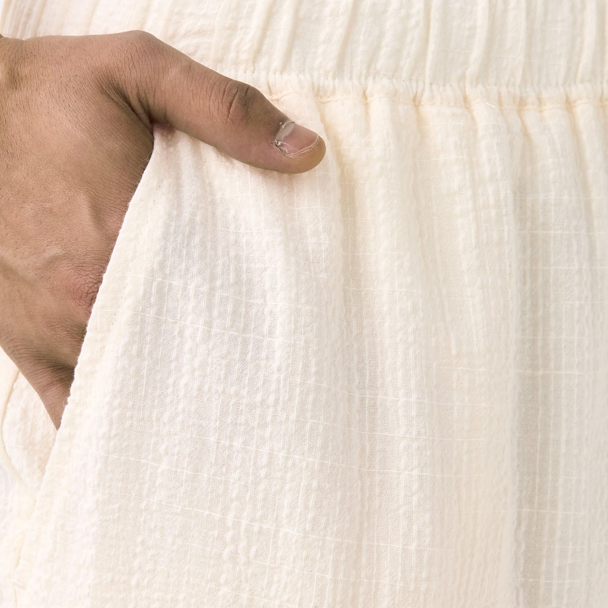 Jacquard Textured Regular Fit Linen Blend Shorts with Pockets-men-clothing-bottoms-shorts-image-6