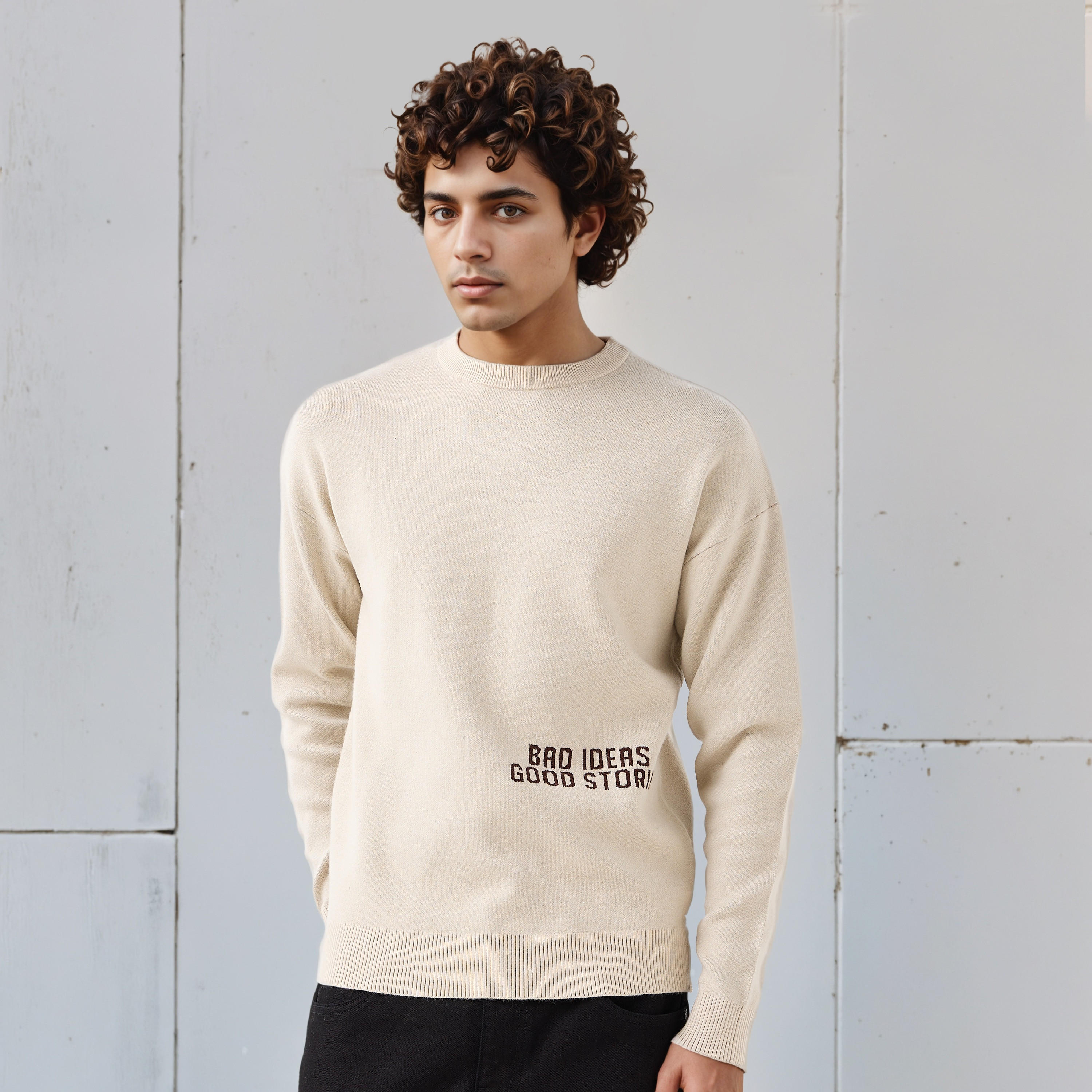 كنزة جاكار بياقة ضيقة للرجال-men-clothing-sweatersandpullovers-image-4