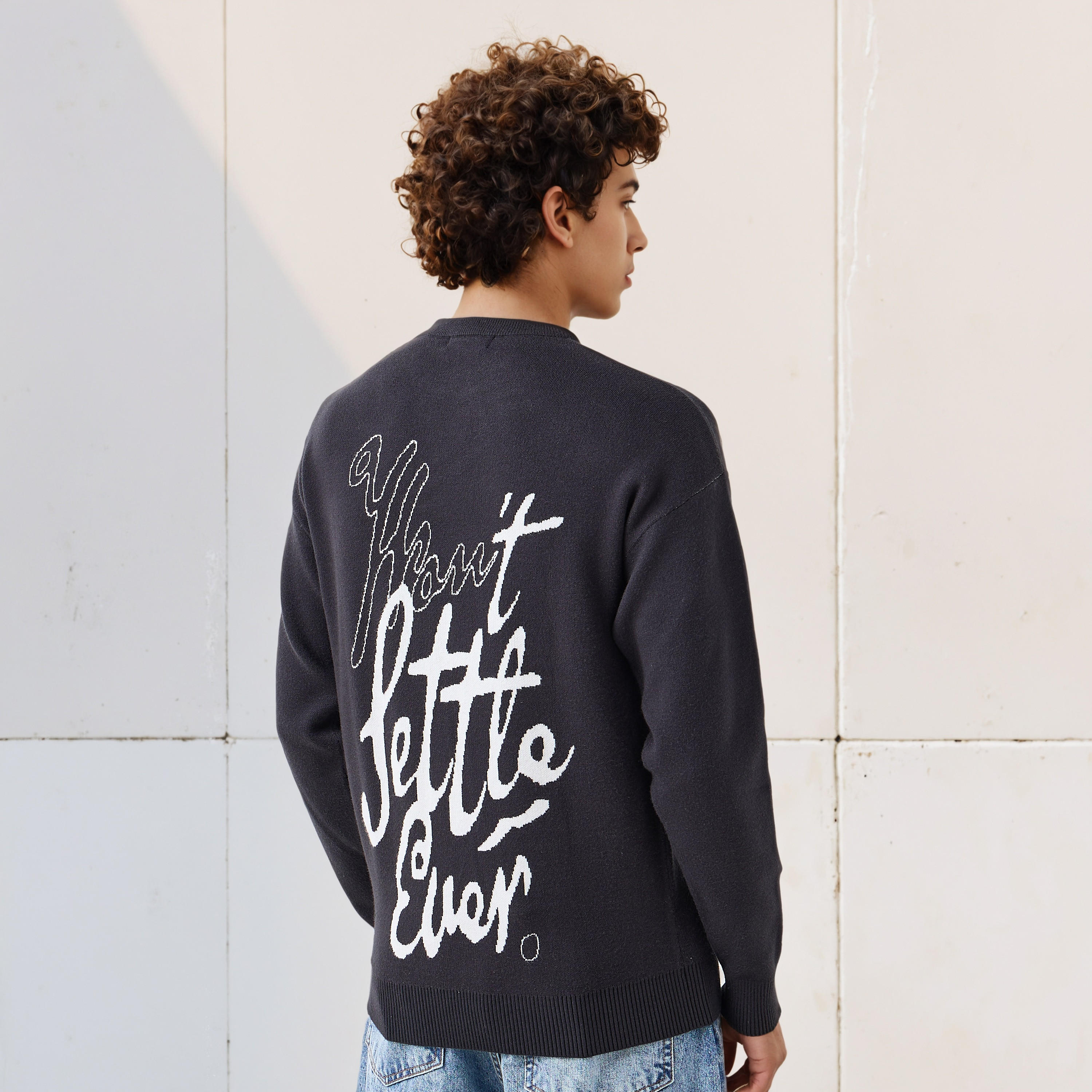 كنزة جاكار بياقة ضيقة للرجال-men-clothing-sweatersandpullovers-image-1