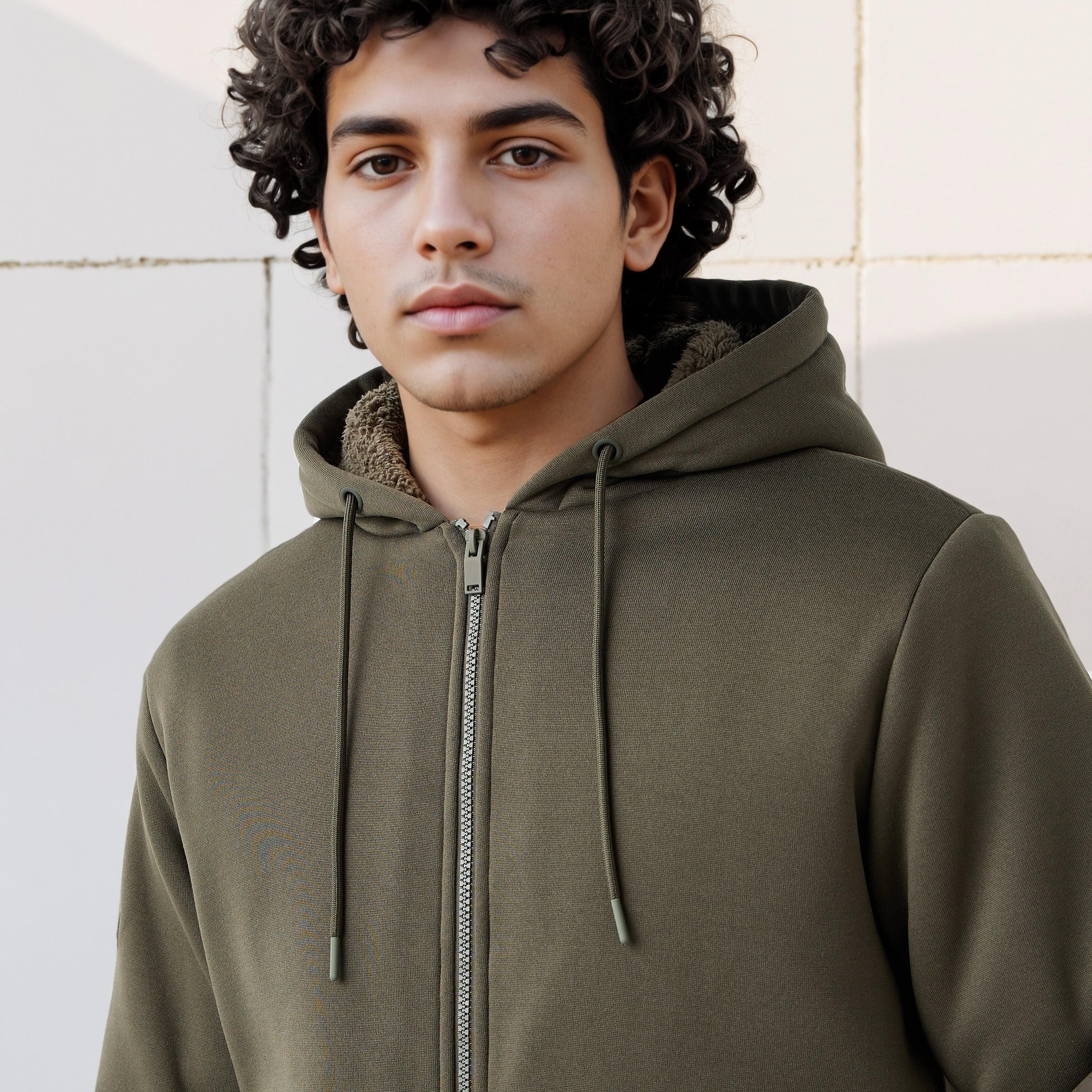 جاكيت شيربا بقبعة وسحاب إغلاق للرجال-men-clothing-jacketsandblazers-jackets-image-2