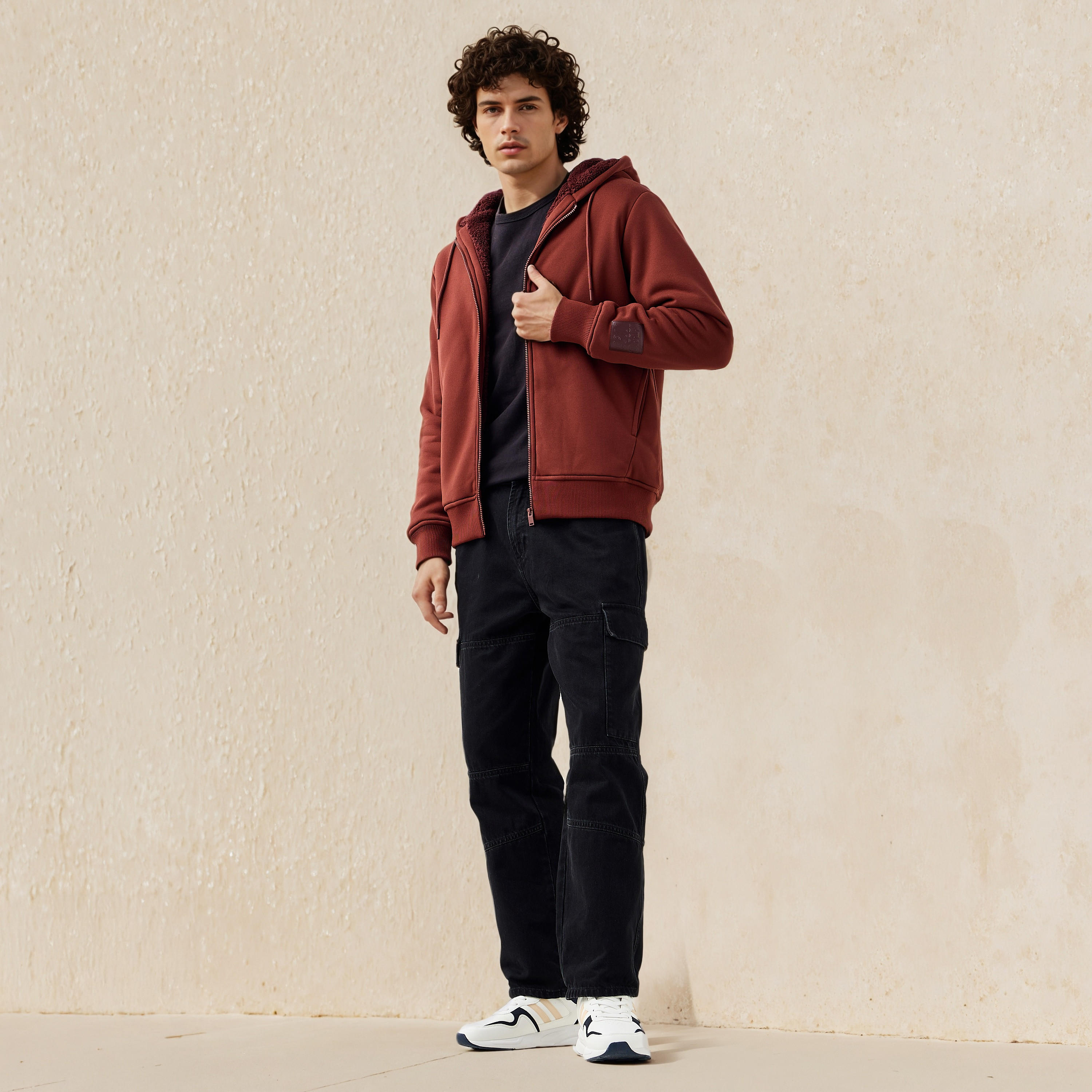 جاكيت شيربا بقبعة وسحاب إغلاق للرجال-men-clothing-jacketsandblazers-jackets-image-2