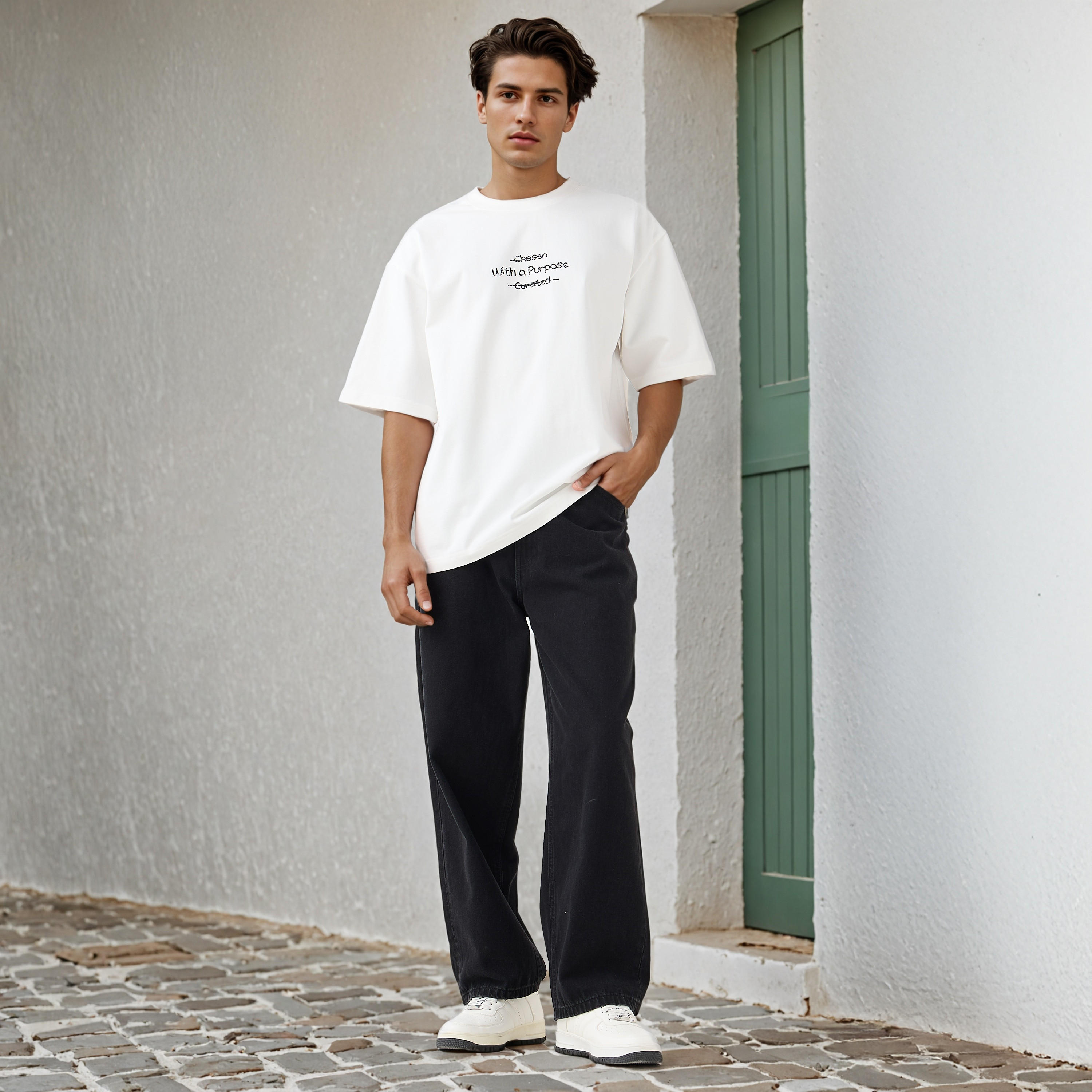 Slogan Print T-shirt-men-clothing-tshirtsandpolos-tshirts-image-2