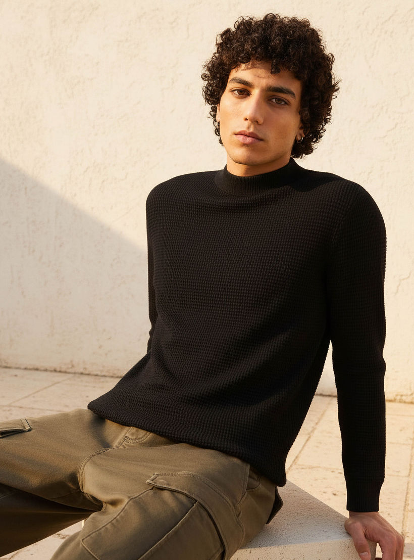 كنزة بارزة الملمس بياقة عالية للرجال-men-clothing-sweatersandpullovers-image-6