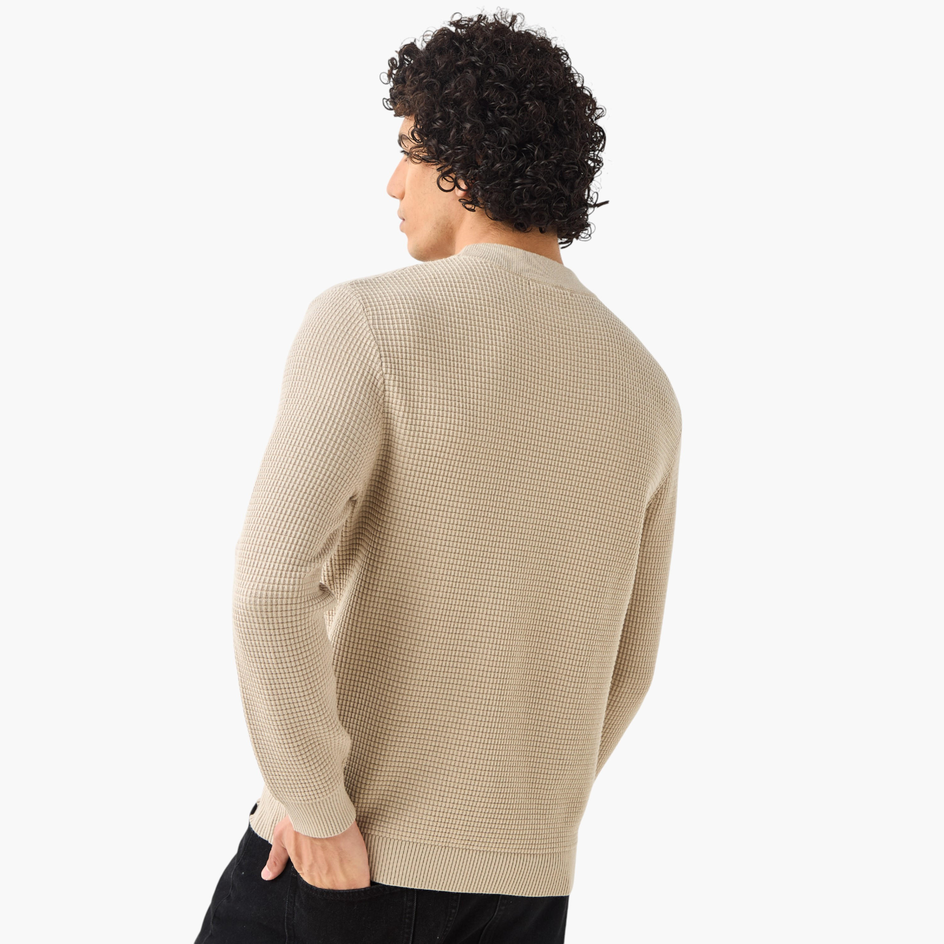 كنزة بارزة الملمس بياقة عالية للرجال-men-clothing-sweatersandpullovers-image-3