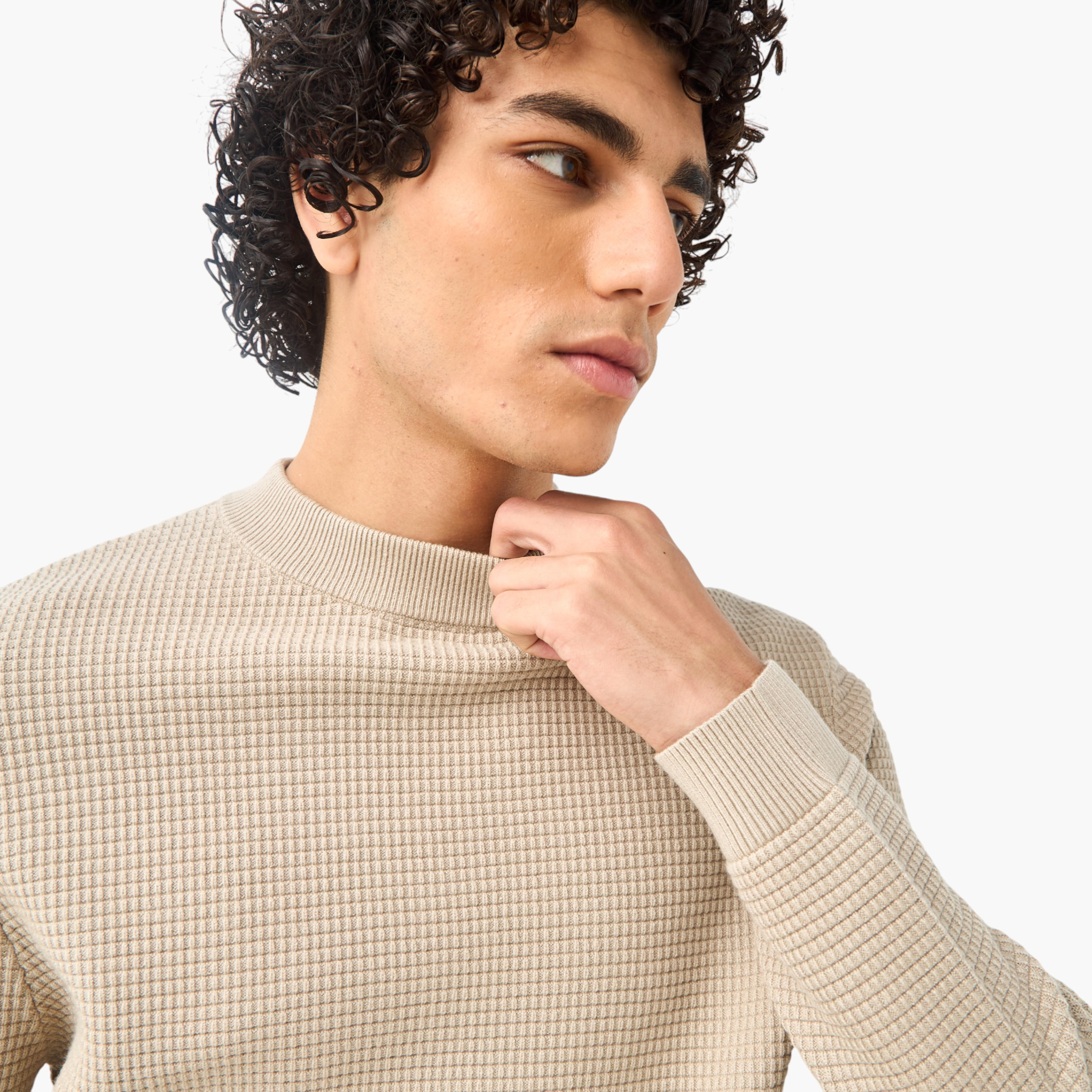 كنزة بارزة الملمس بياقة عالية للرجال-men-clothing-sweatersandpullovers-image-2
