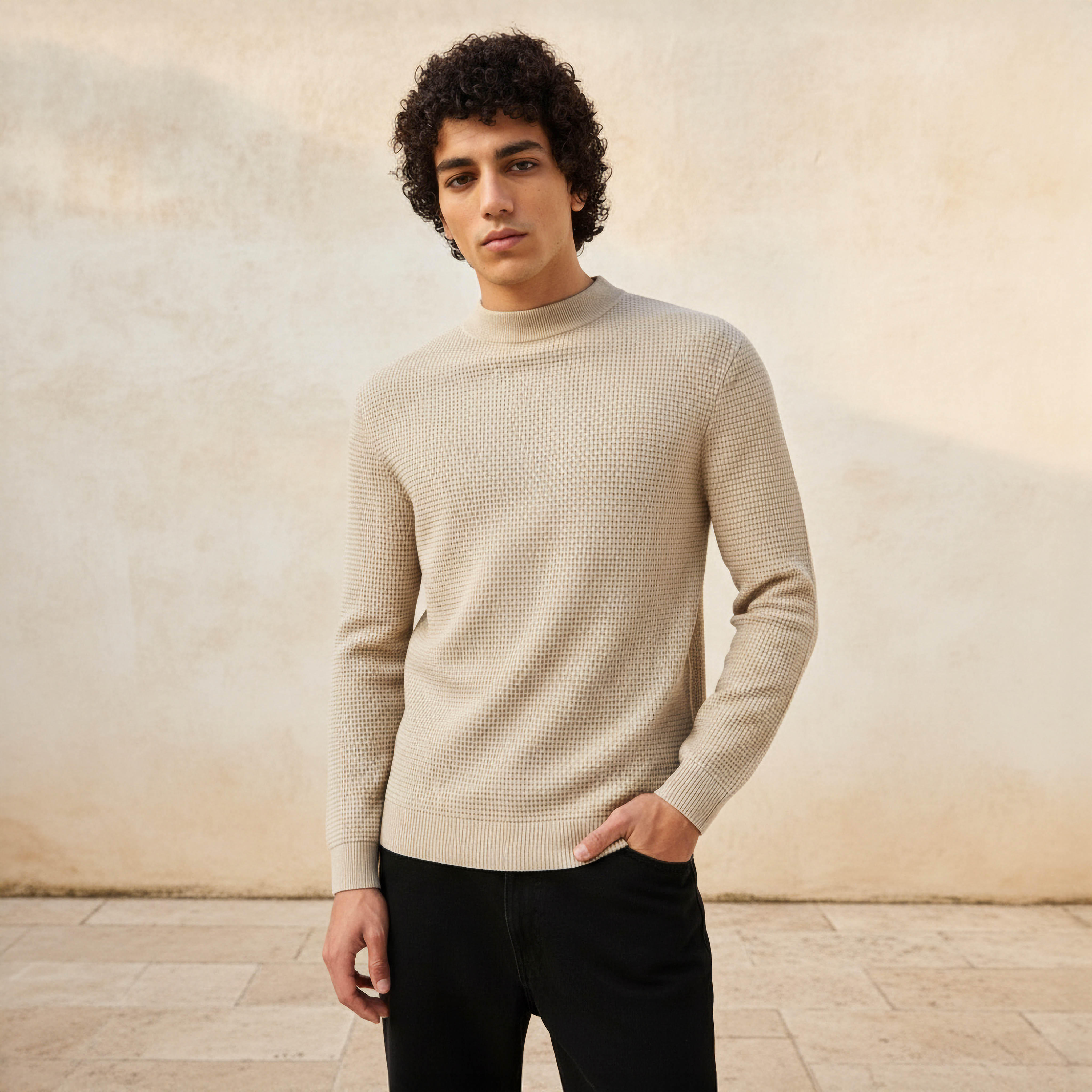 كنزة بارزة الملمس بياقة عالية للرجال-men-clothing-sweatersandpullovers-image-6