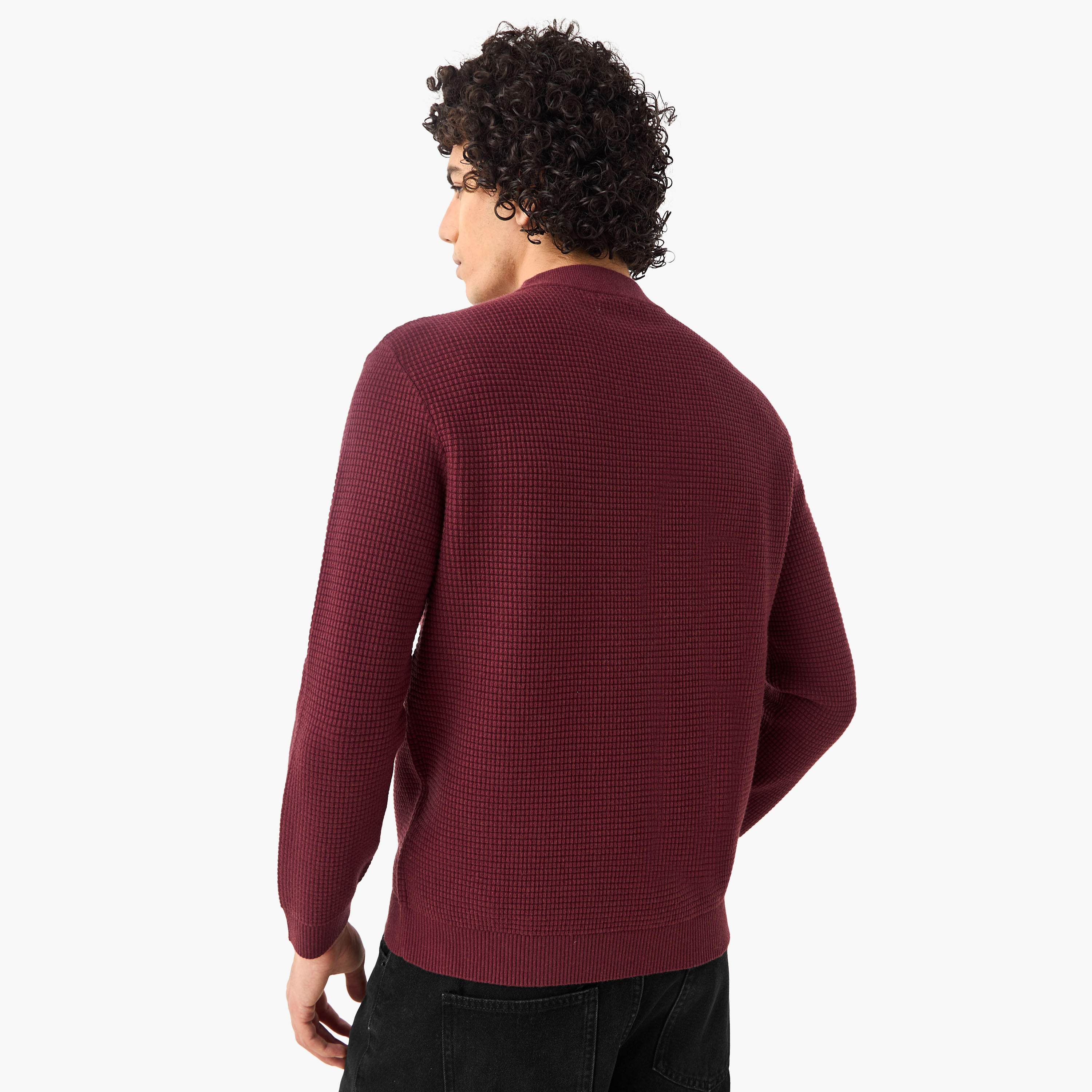 Men High Neck Textured Sweater-men-clothing-sweatersandpullovers-image-5