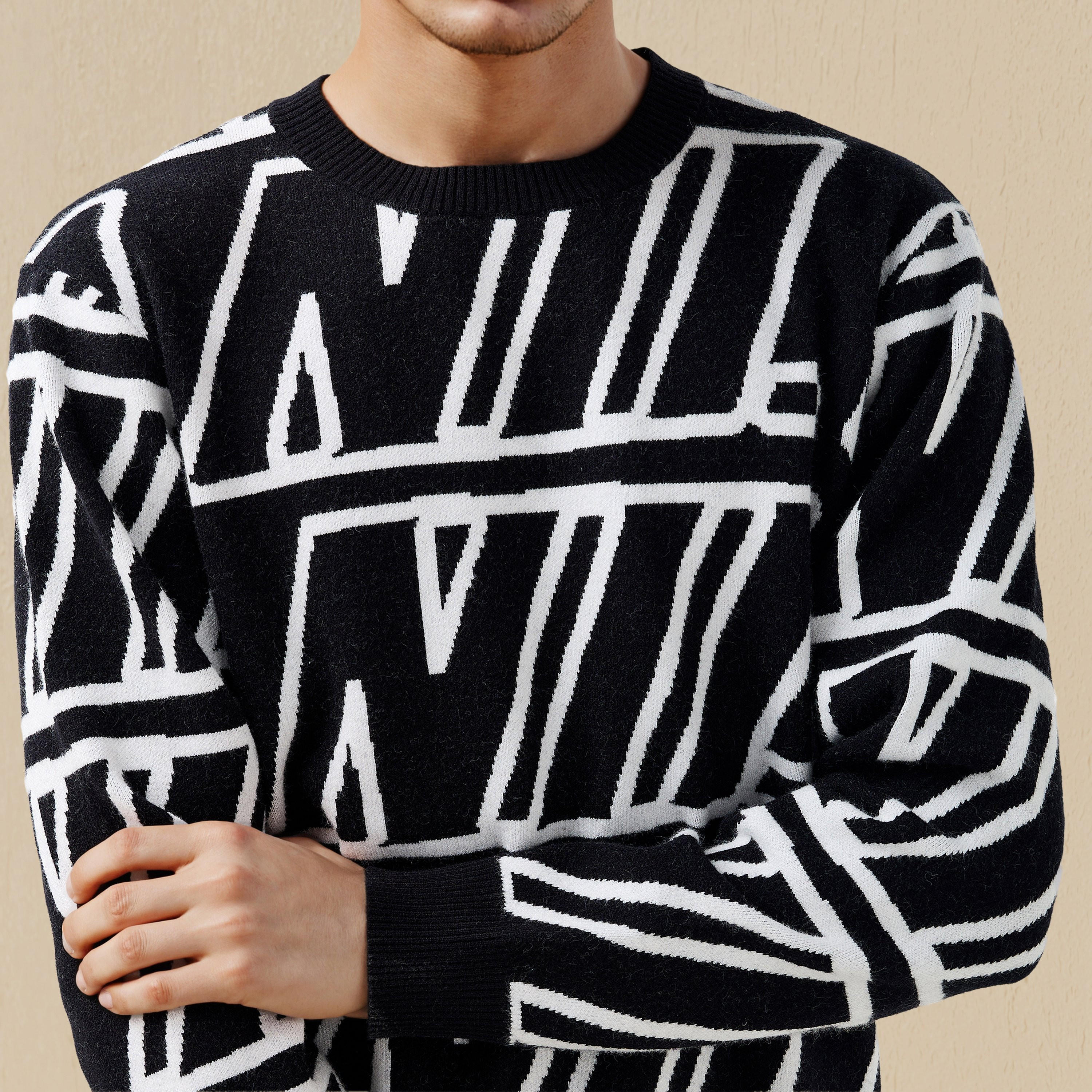 كنزة بطبعات وياقة ضيقة للرجال-men-clothing-sweatersandpullovers-image-2