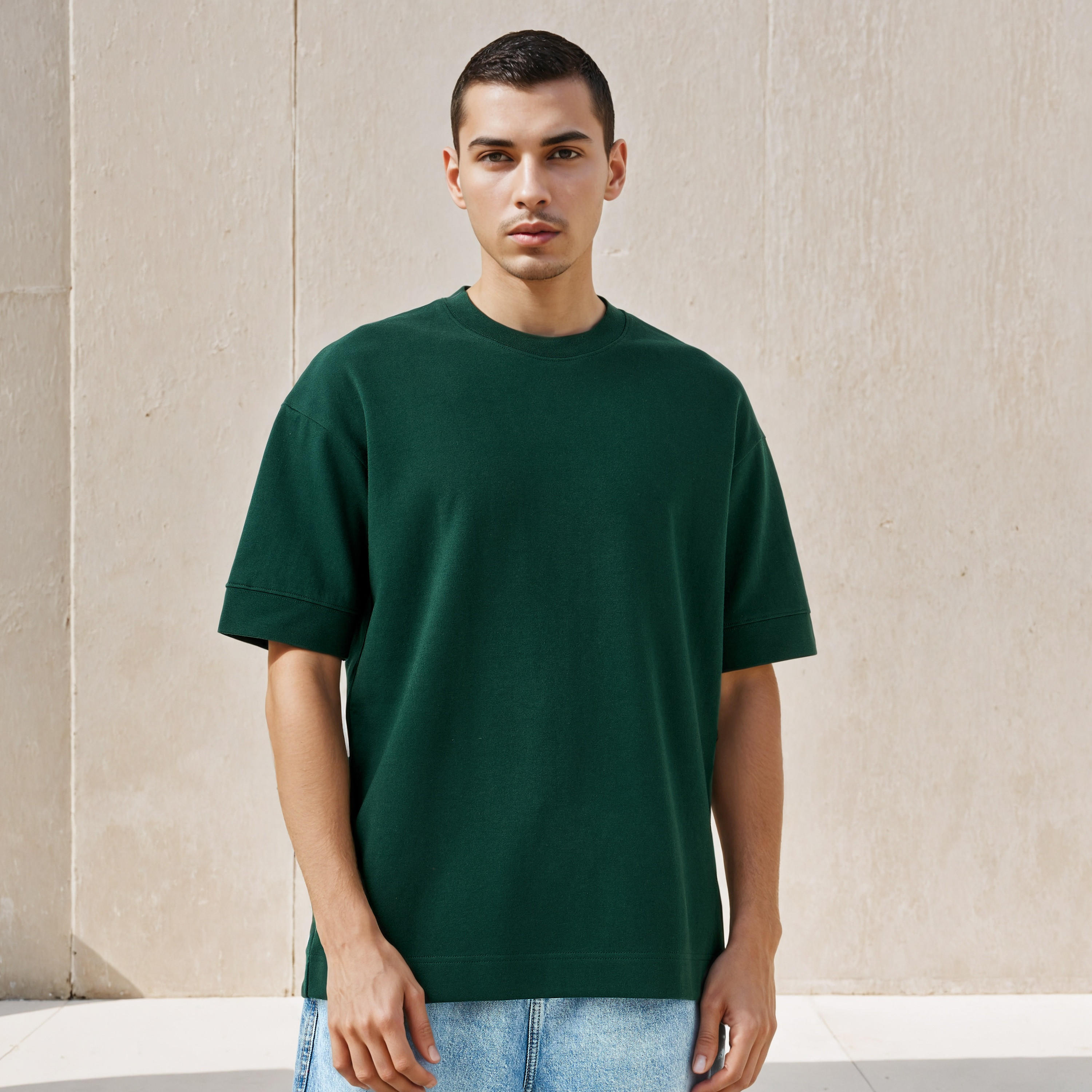 تيشيرت رجالي بأكمام قصيرة وياقة ضيقة-men-clothing-tshirtsandpolos-tshirts-image-5
