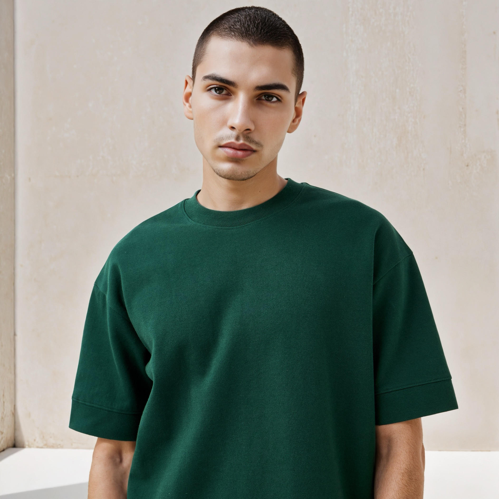 تيشيرت رجالي بأكمام قصيرة وياقة ضيقة-men-clothing-tshirtsandpolos-tshirts-image-2