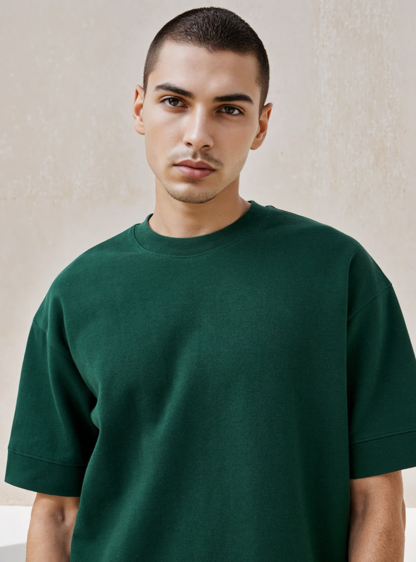 تيشيرت رجالي بأكمام قصيرة وياقة ضيقة-men-clothing-tshirtsandpolos-tshirts-image-2