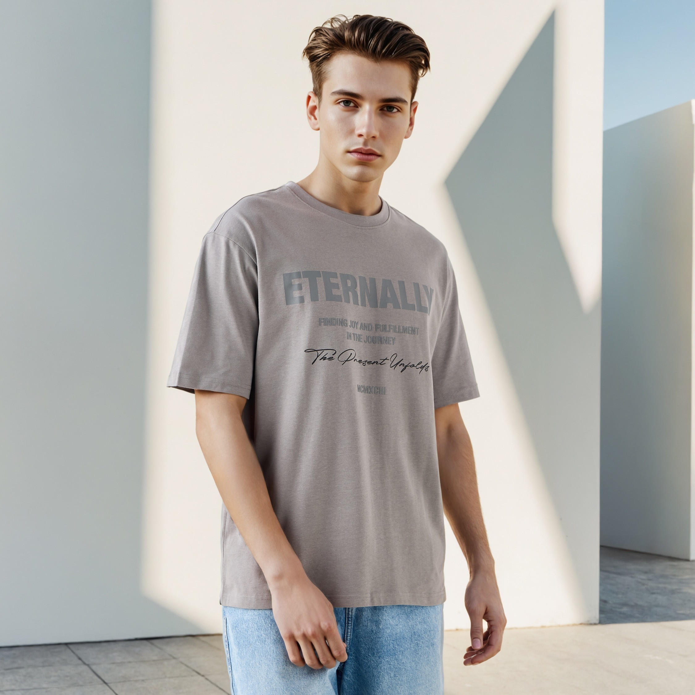 Slogan Print Regular Fit T-shirt-men-clothing-tshirtsandpolos-tshirts-image-1