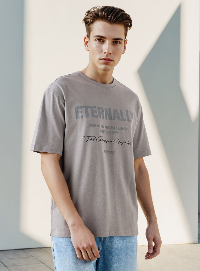 Slogan Print Regular Fit T-shirt-men-clothing-tshirtsandpolos-tshirts-image-1