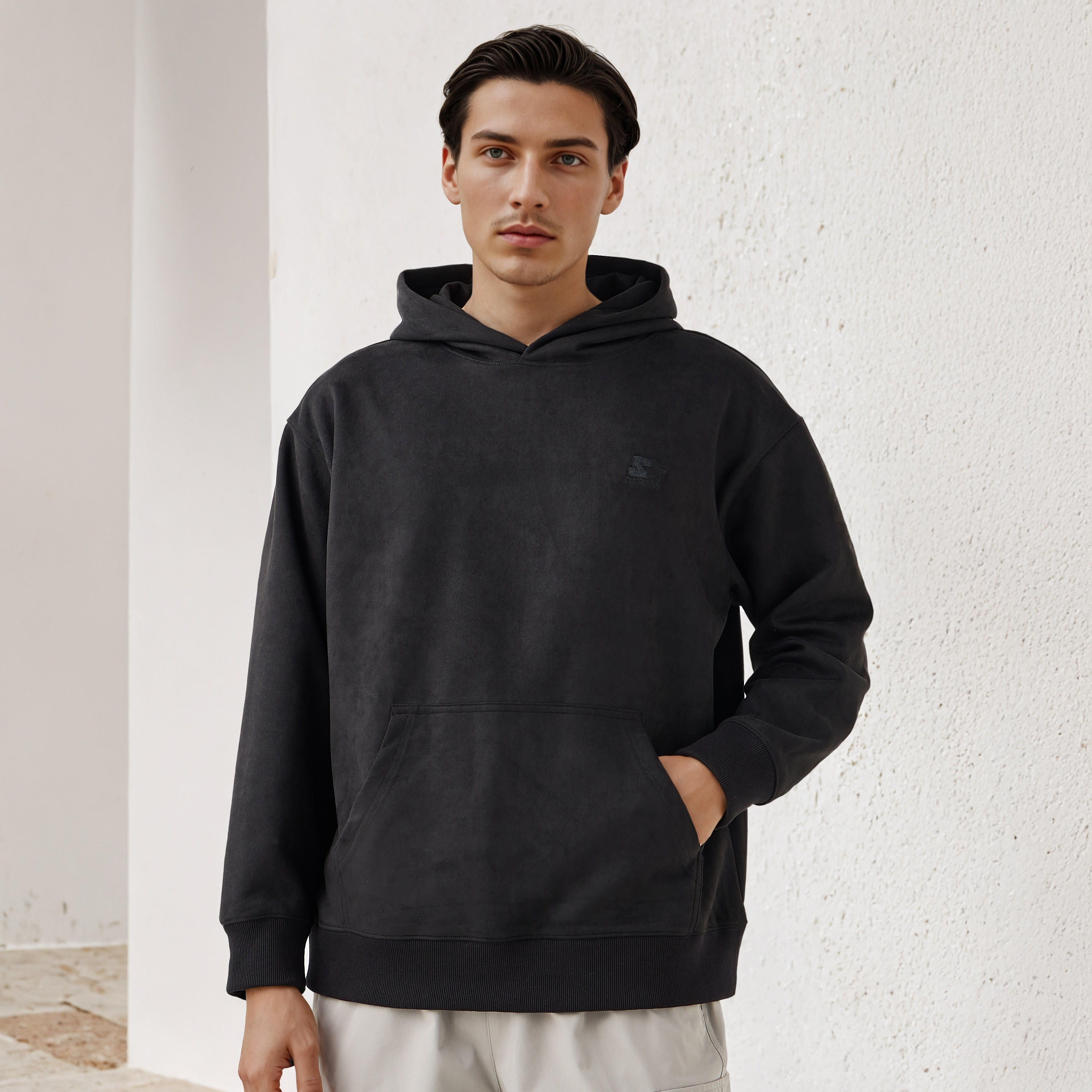 هودي مزيج البوليستر بطبعات شعار للرجال من ستارتر-men-winterwear-hoodiesandsweatshirts-image-1