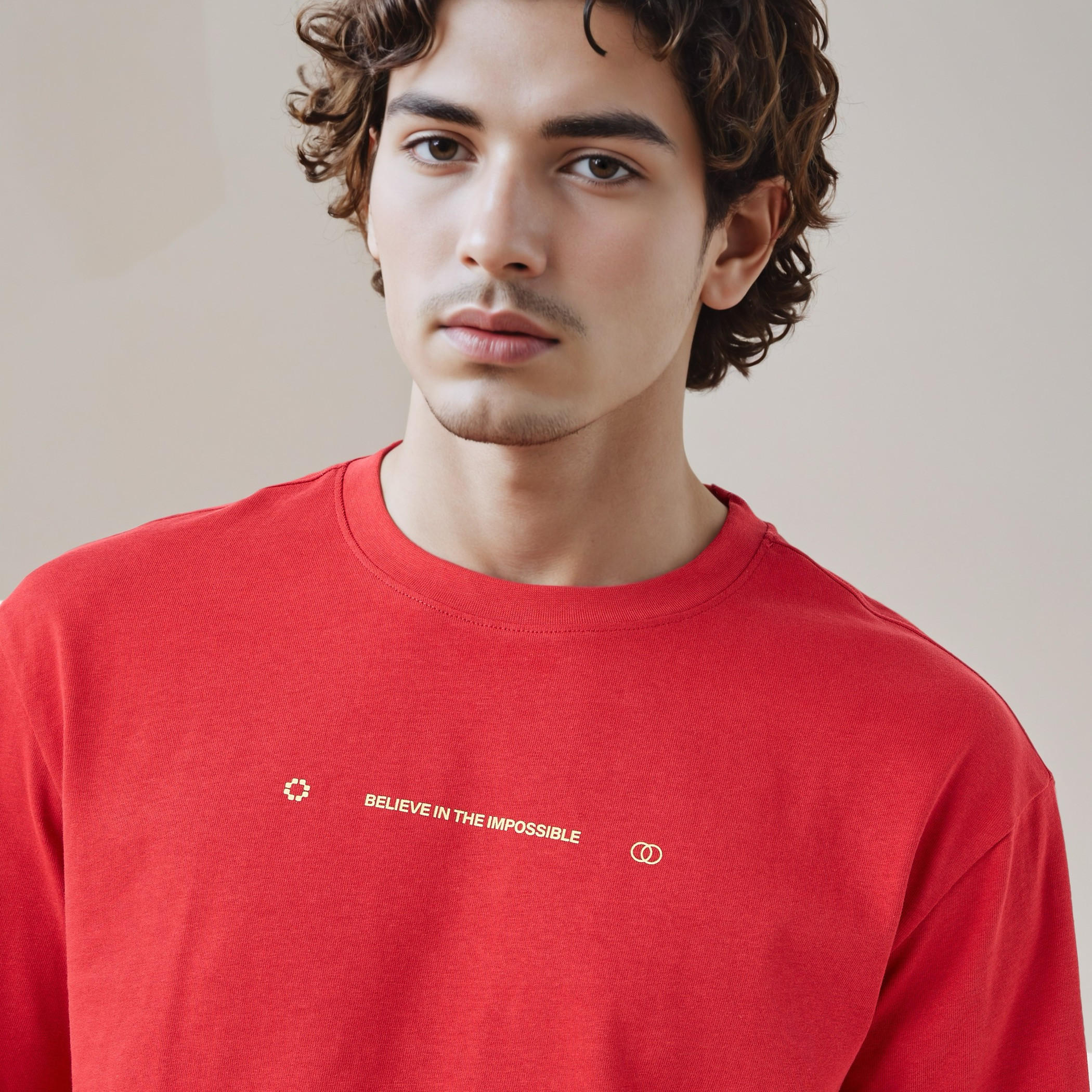 تيشيرت بقصة مريحة وطبعات وياقة ضيقة وأكمام قصيرة للرجال-men-clothing-tshirtsandpolos-tshirts-image-4