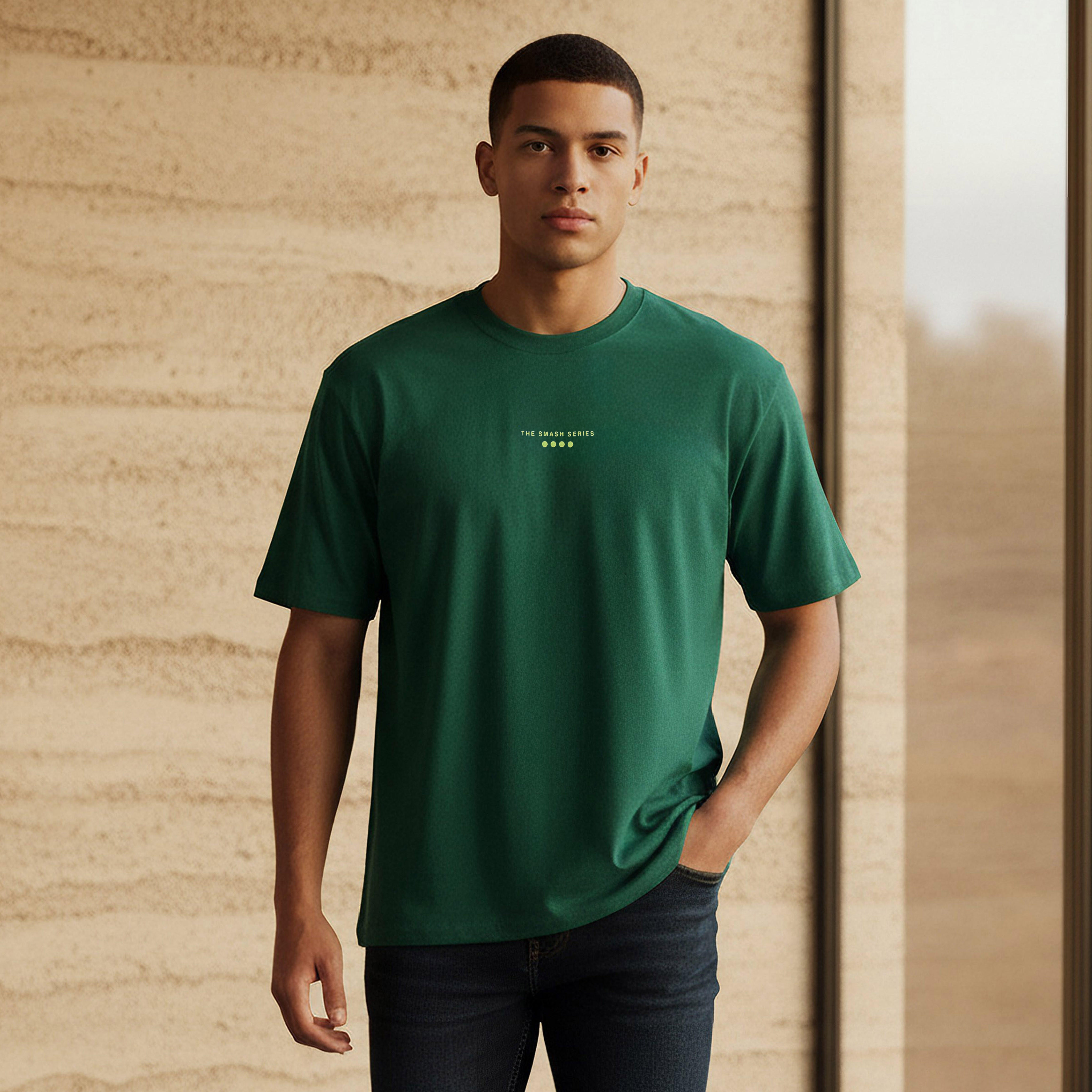 تيشيرت بياقة ضيقة وقصّة عادية وأكمام قصيرة وطبعات للرجال-men-clothing-tshirtsandpolos-tshirts-image-1