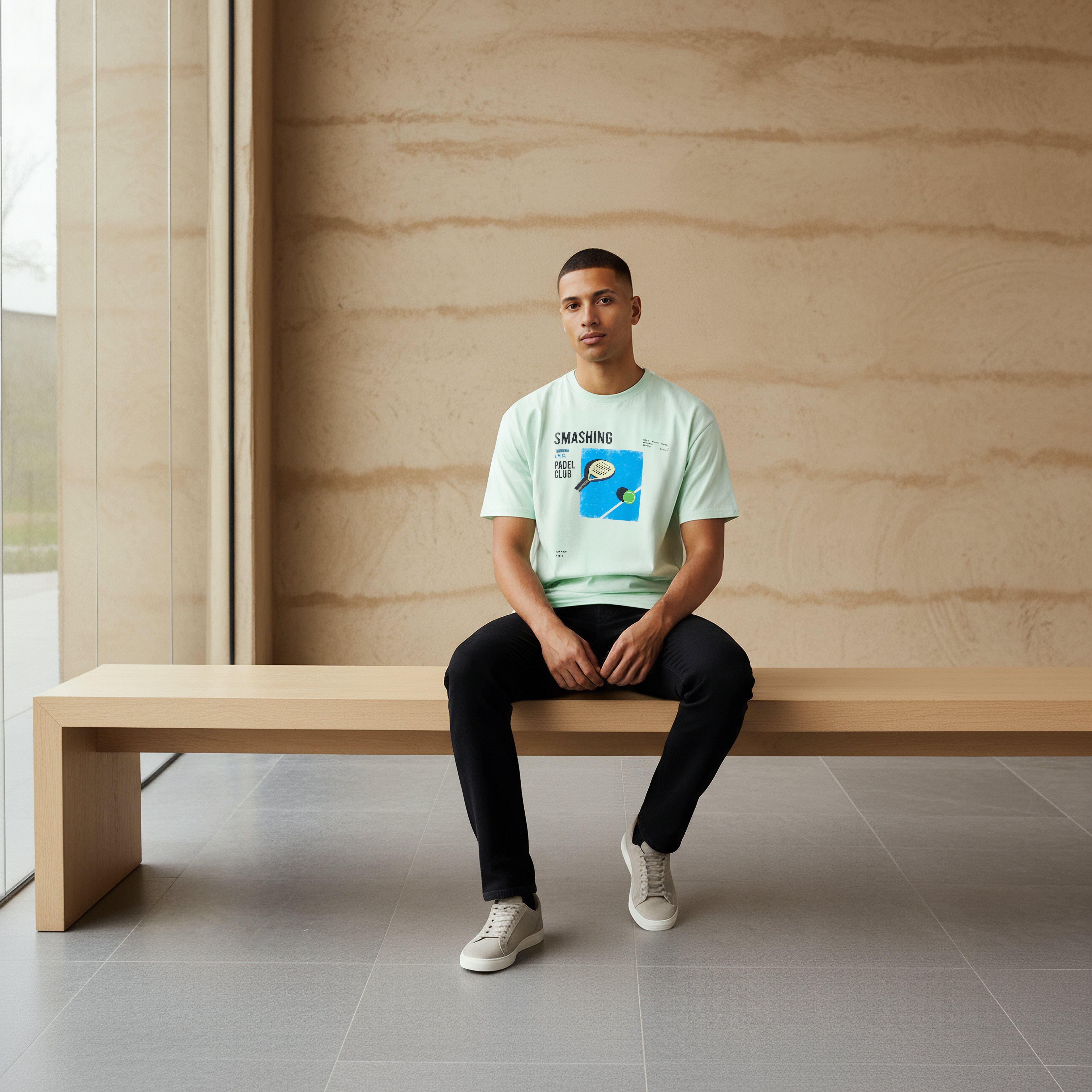 تيشيرت بقصّة عادية وياقة ضيقة وأكمام قصيرة وطبعات للرجال-men-clothing-tshirtsandpolos-tshirts-image-5